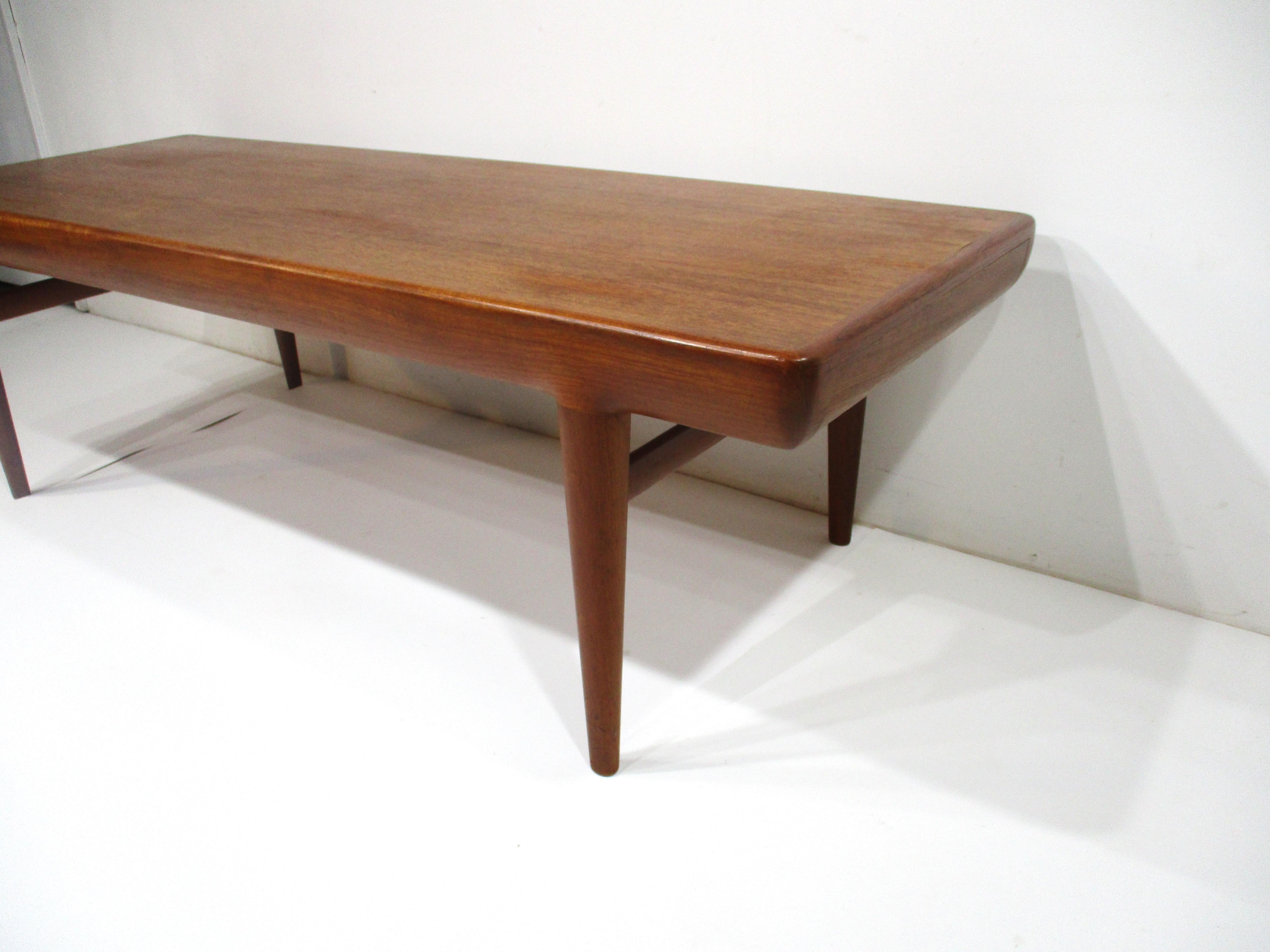Teak Coffee Table w/ Pull Out Ends by Silkeborg -Johannes Andersen Denmark  1