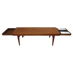 Teak Coffee Table w/ Pull Out Ends by Silkeborg -Johannes Andersen Denmark 