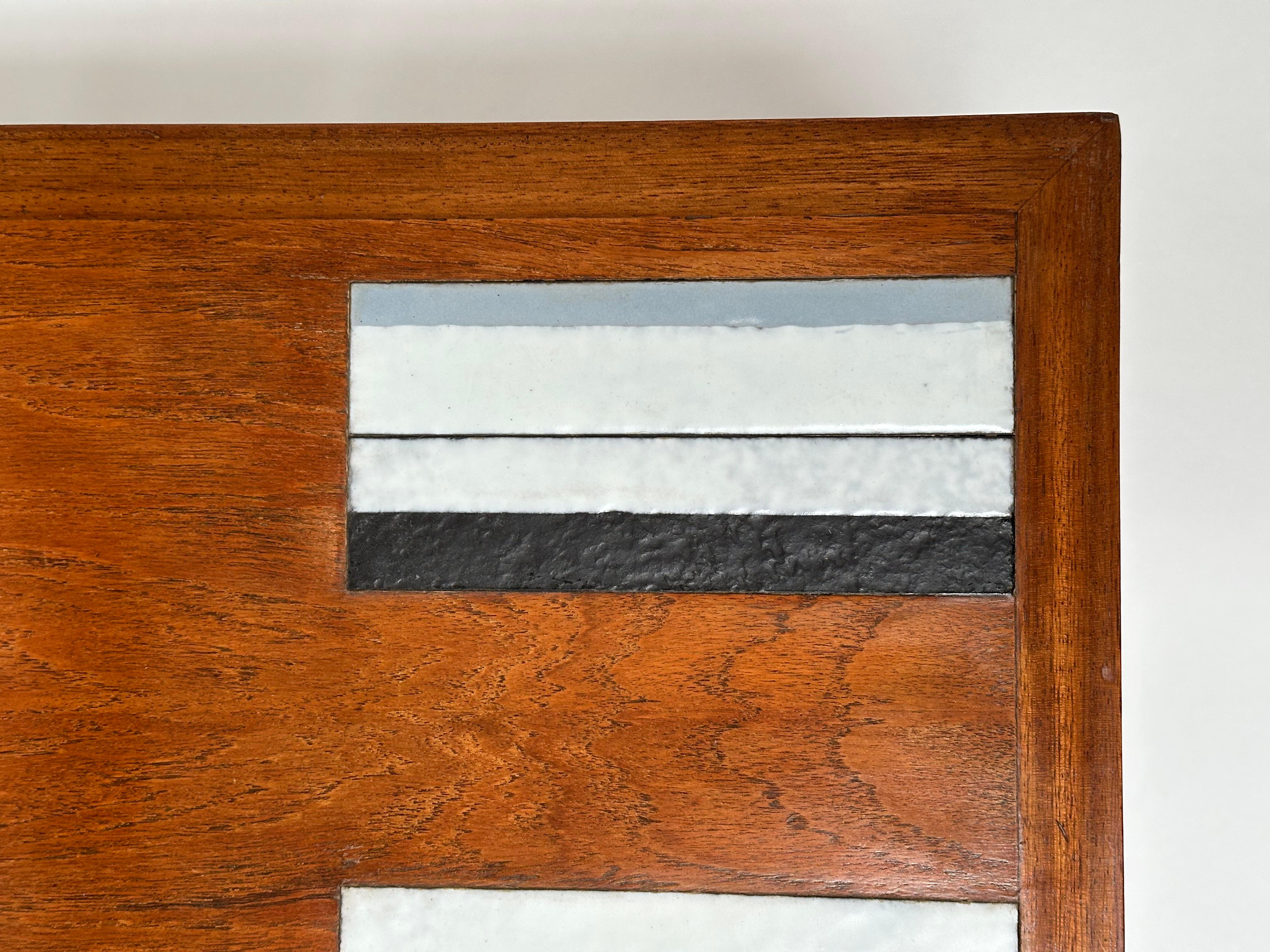 Table basse en teck avec incrustations en céramique, Roger Capron, Vallauris AM 1962 en vente 7