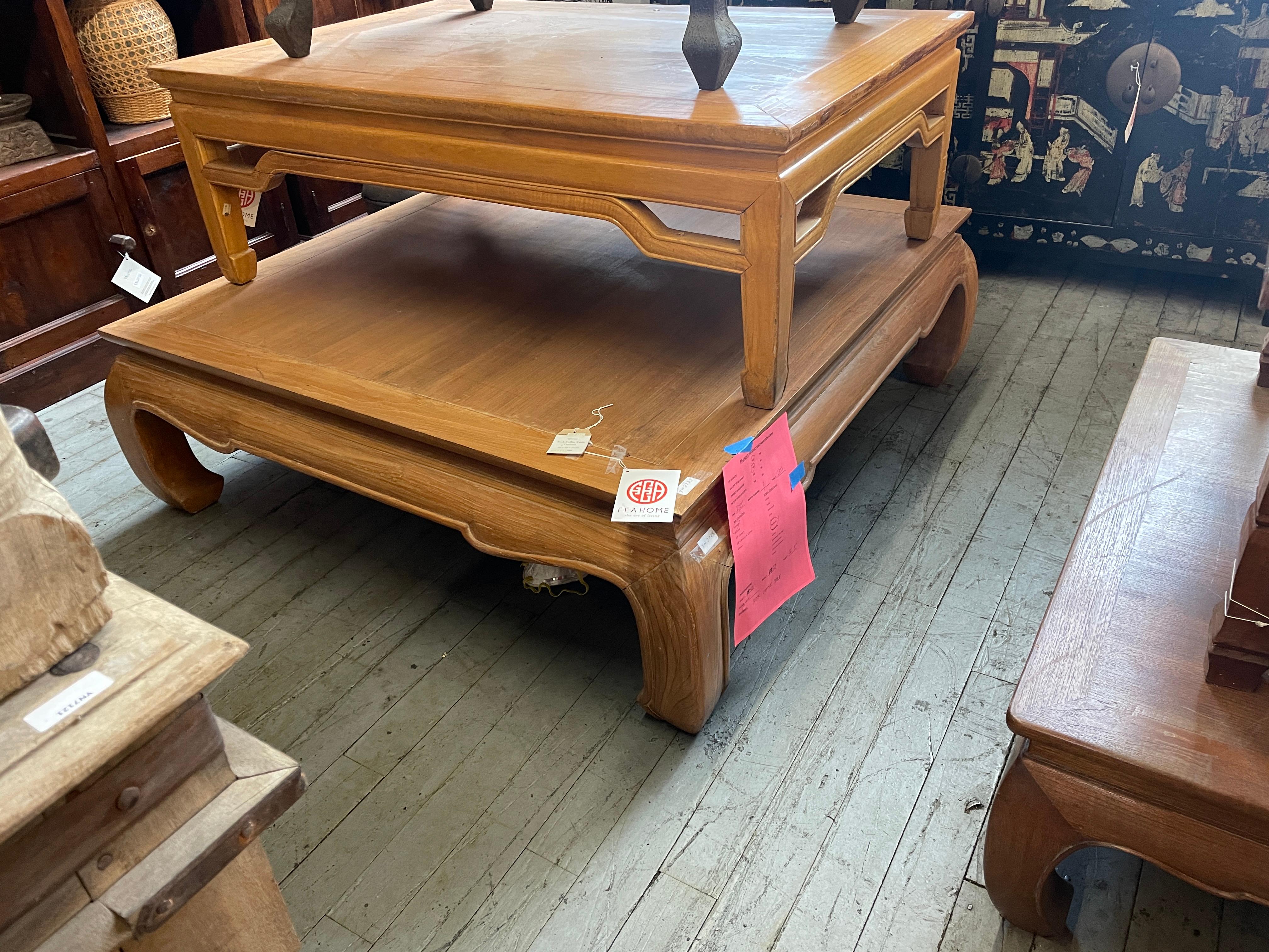 Teak Coffee Table with Chow Legs In Good Condition In Yonkers, NY
