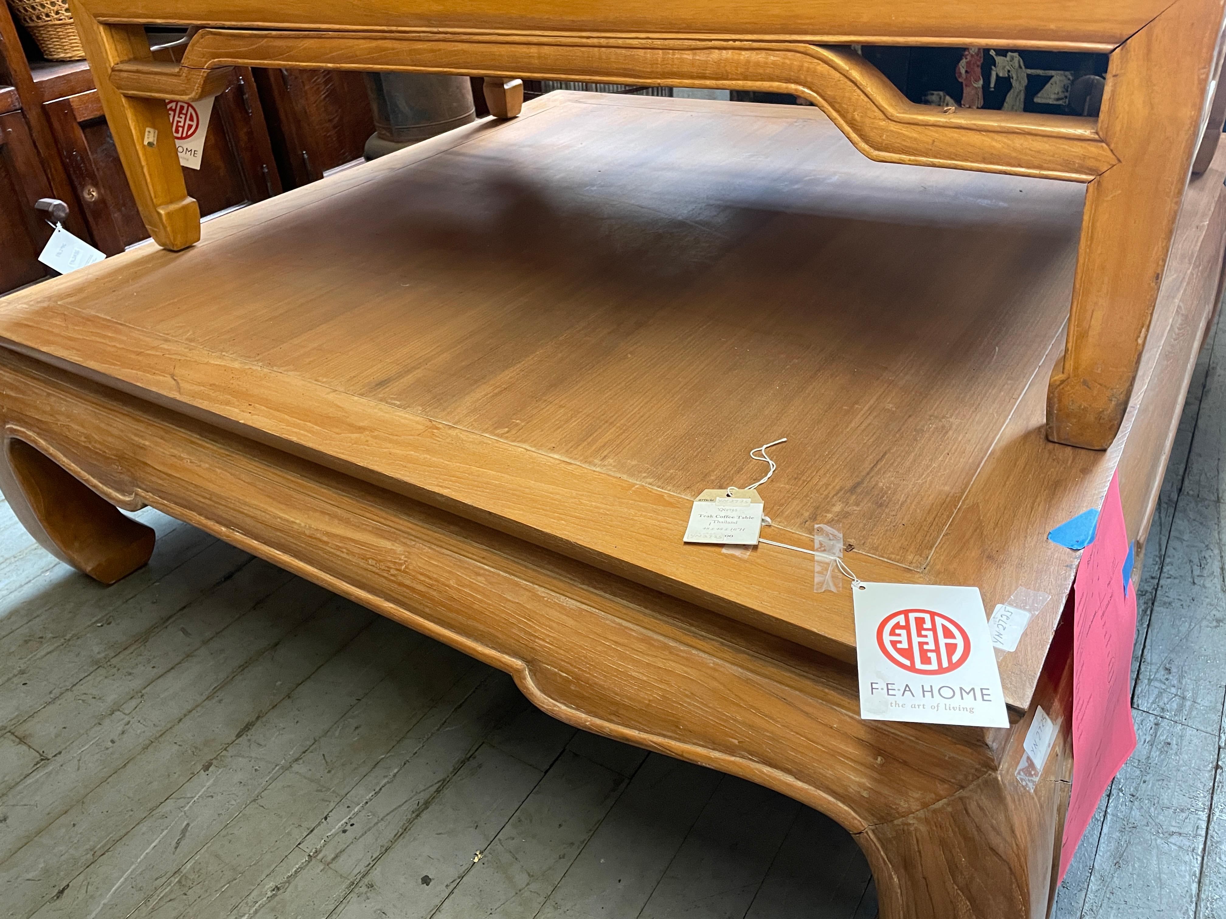 20th Century Teak Coffee Table with Chow Legs
