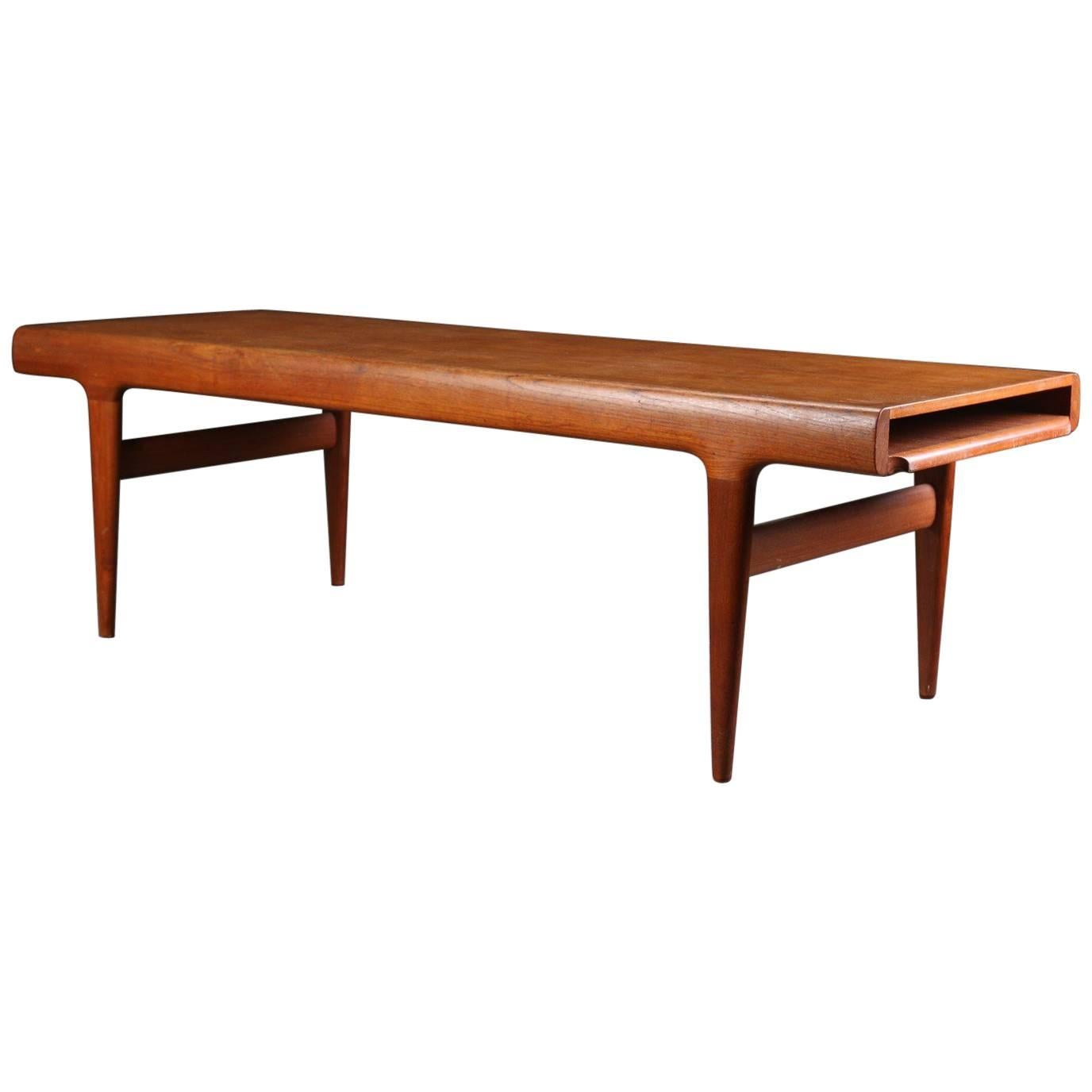 Teak Coffee Table with Extensions For Sale