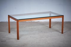 Teak Coffee Table with Glass Top, Danish design, 1960s