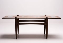 Teak Coffee Table with Mosaic Tile Top