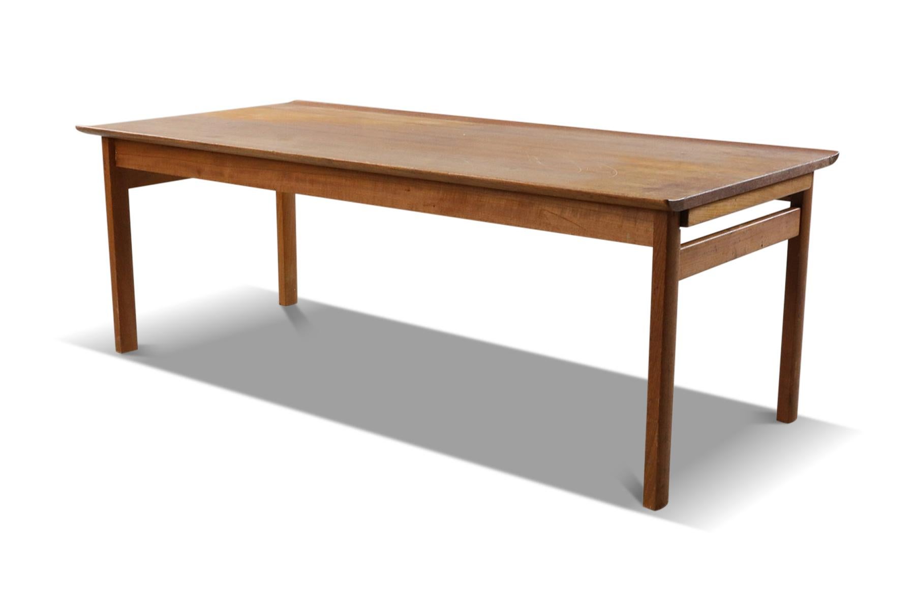 Mid-Century Modern Teak Coffee Table with Pull Out Chess Board by Tove + Edvard Kindt Larsen For Sale