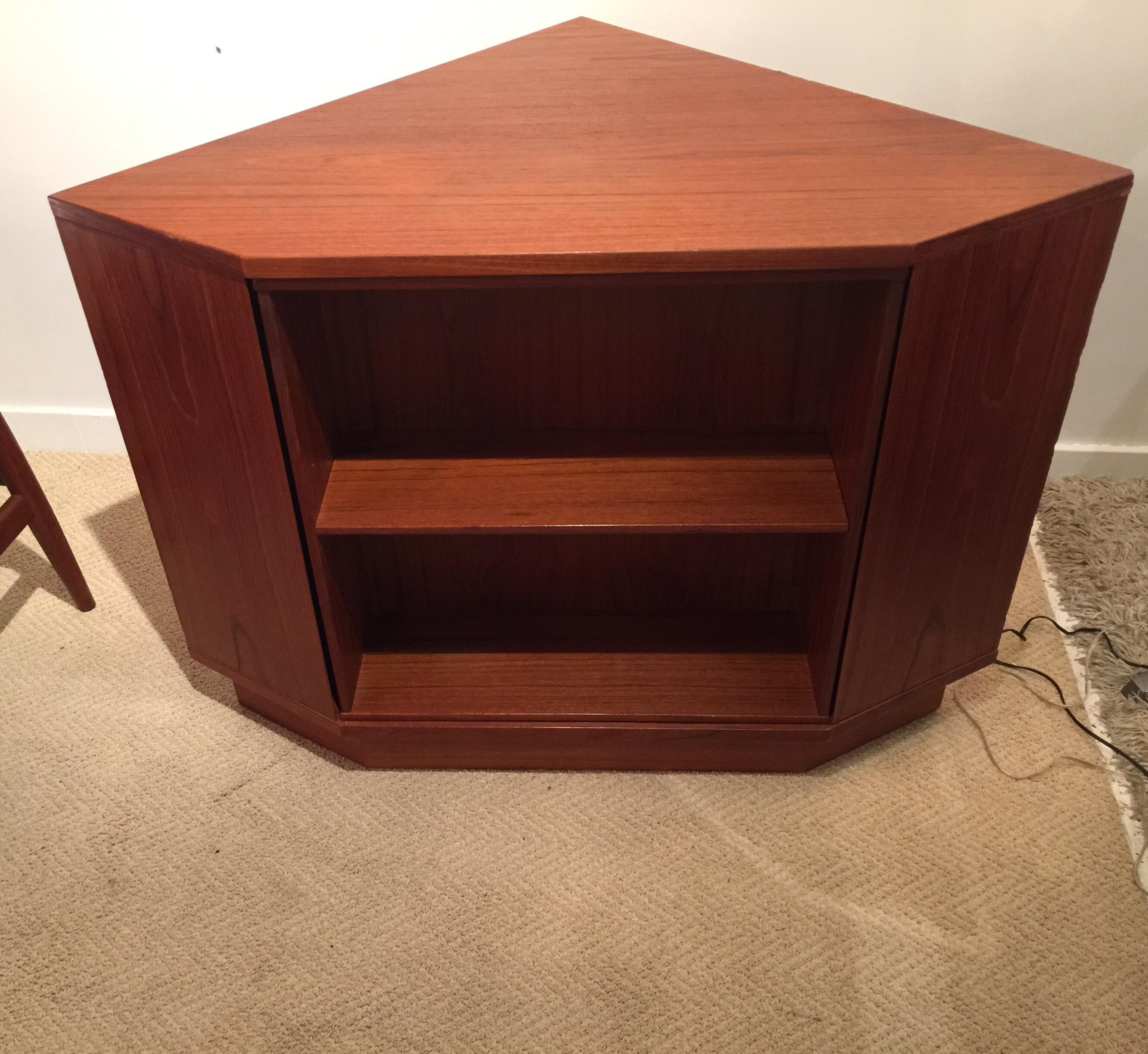Teak Corner Bar with Rotating Mirrored Shelf For Sale at 1stDibs rotating corner bar