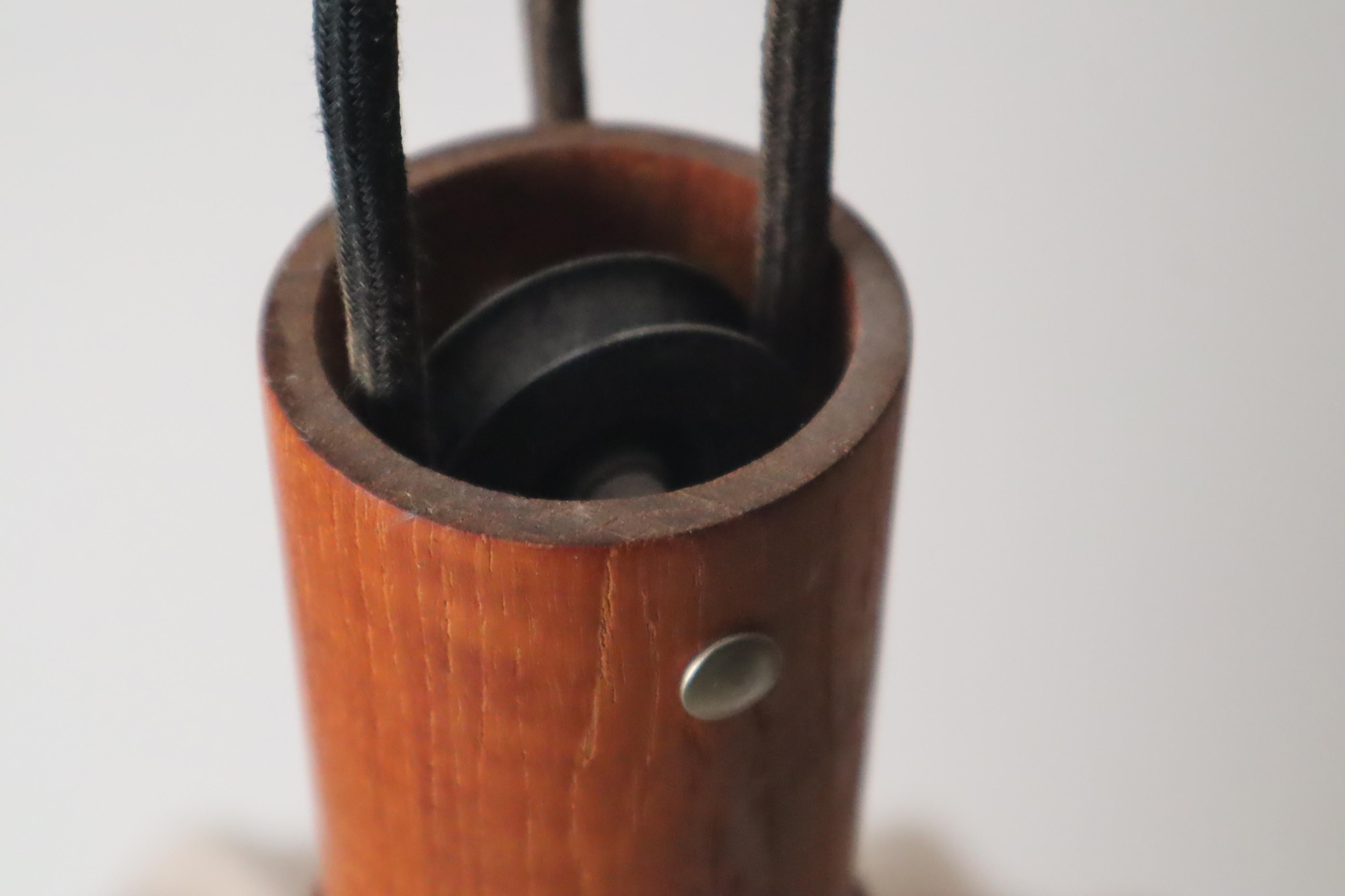 Teak Counterweight Selling Lamp By Domus Denmark 1970s. 11
