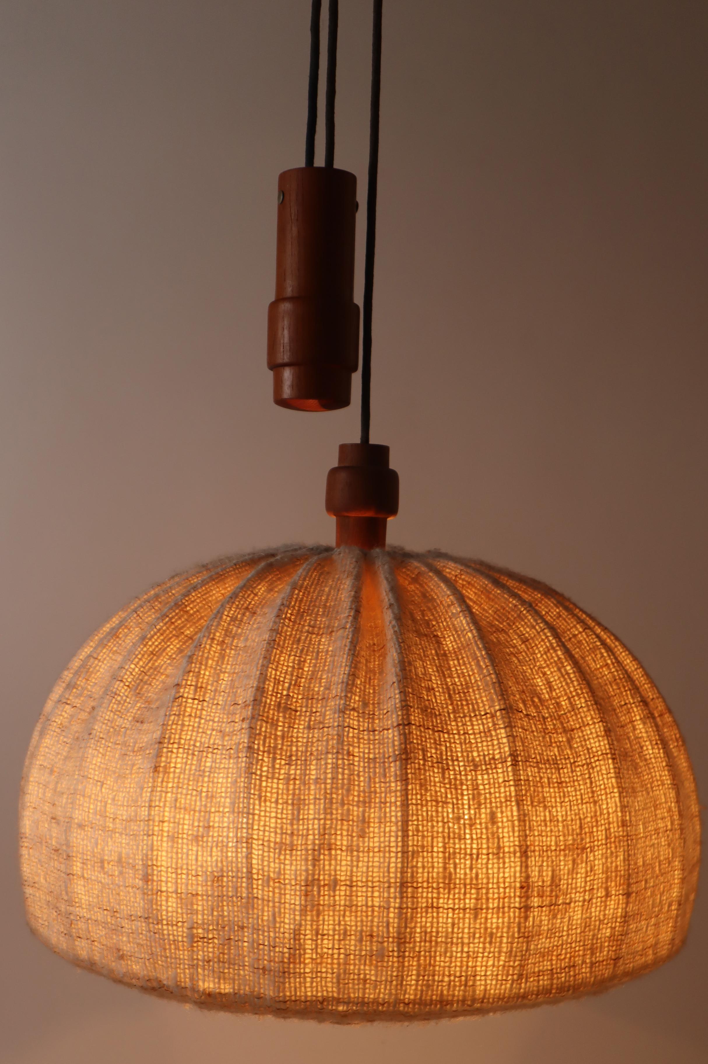 Late 20th Century Teak Counterweight Selling Lamp By Domus Denmark 1970s.
