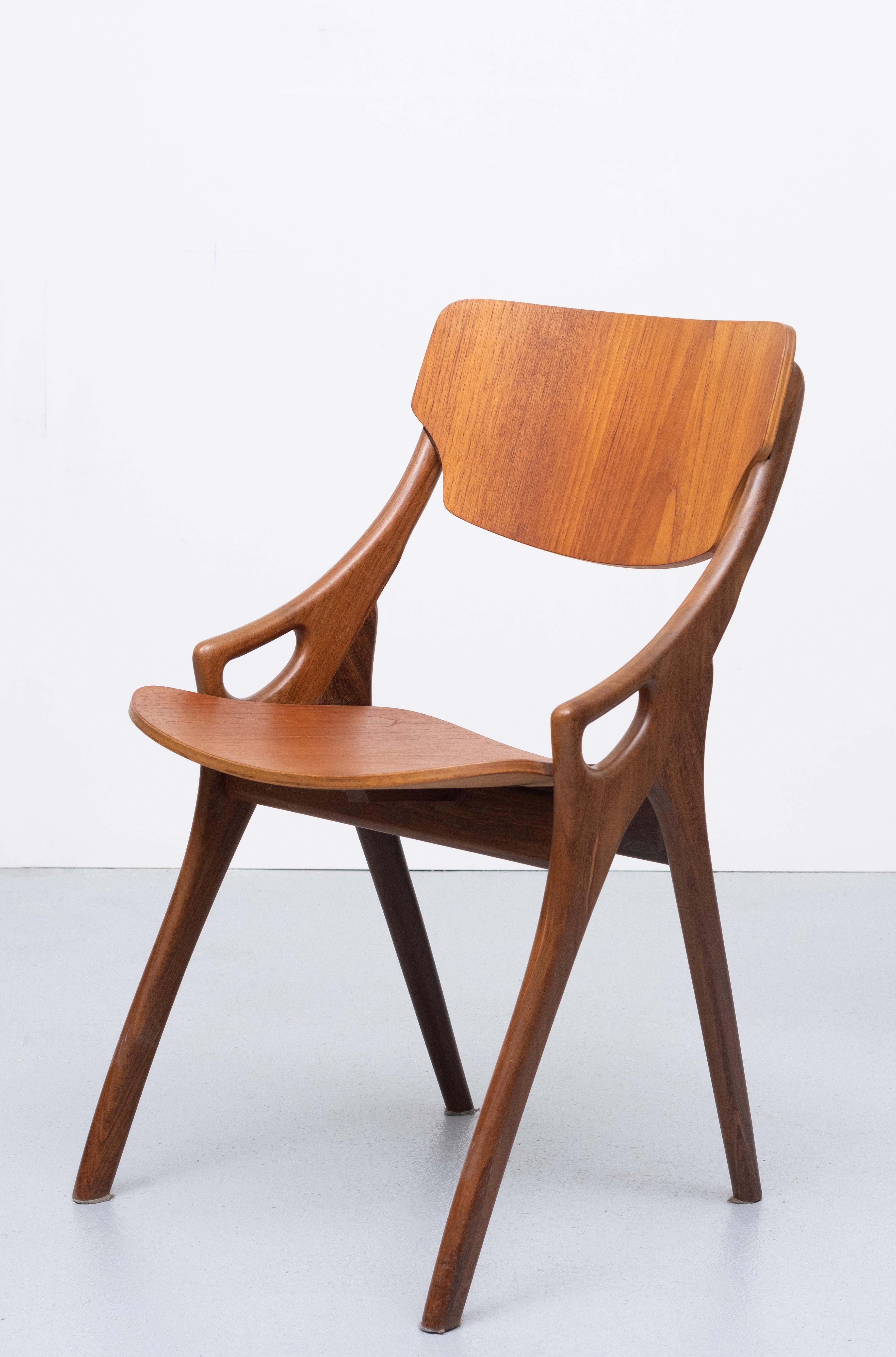 Teak Cow Horn Desk and Matching Chair Tijsseling, Holland, 1960s 5
