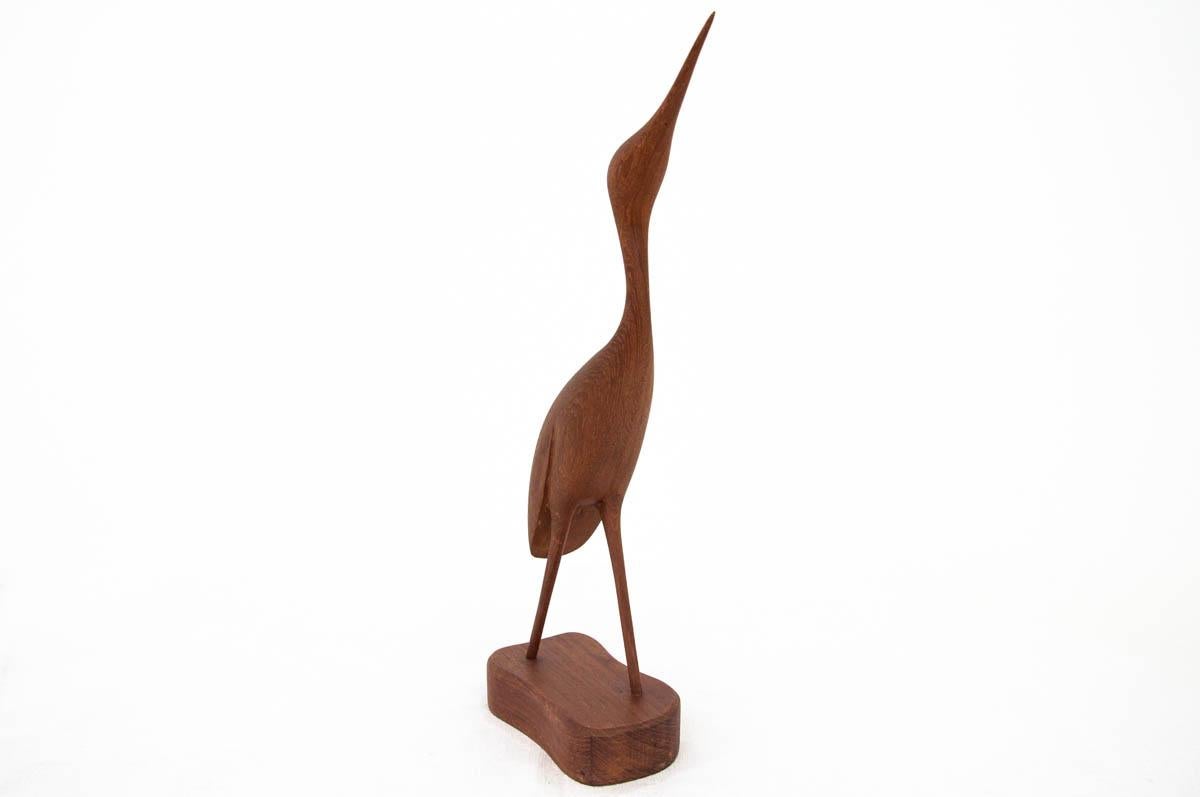 Teak crane figurine.
Made in Denmark in the 1960s-1970s.
Very good condition, no damage.
Dimensions: height 34 cm, base 12 cm x 6 cm.