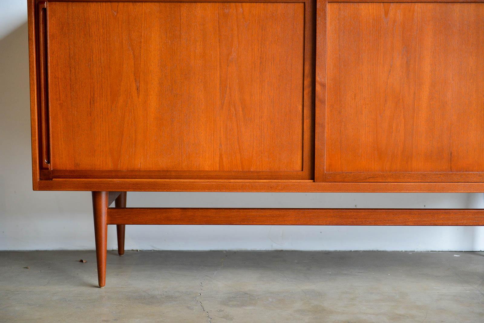 Teak Credenza by Cabinetmaker Erik Worts, Denmark, 1959 In Excellent Condition In Costa Mesa, CA