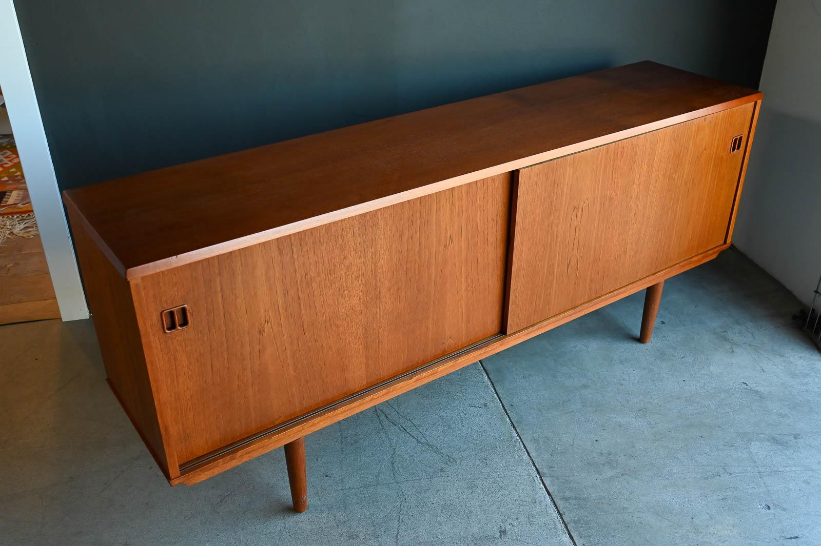 Teak Credenza by EJM Skive, Denmark, ca. 1960 In Good Condition In Costa Mesa, CA