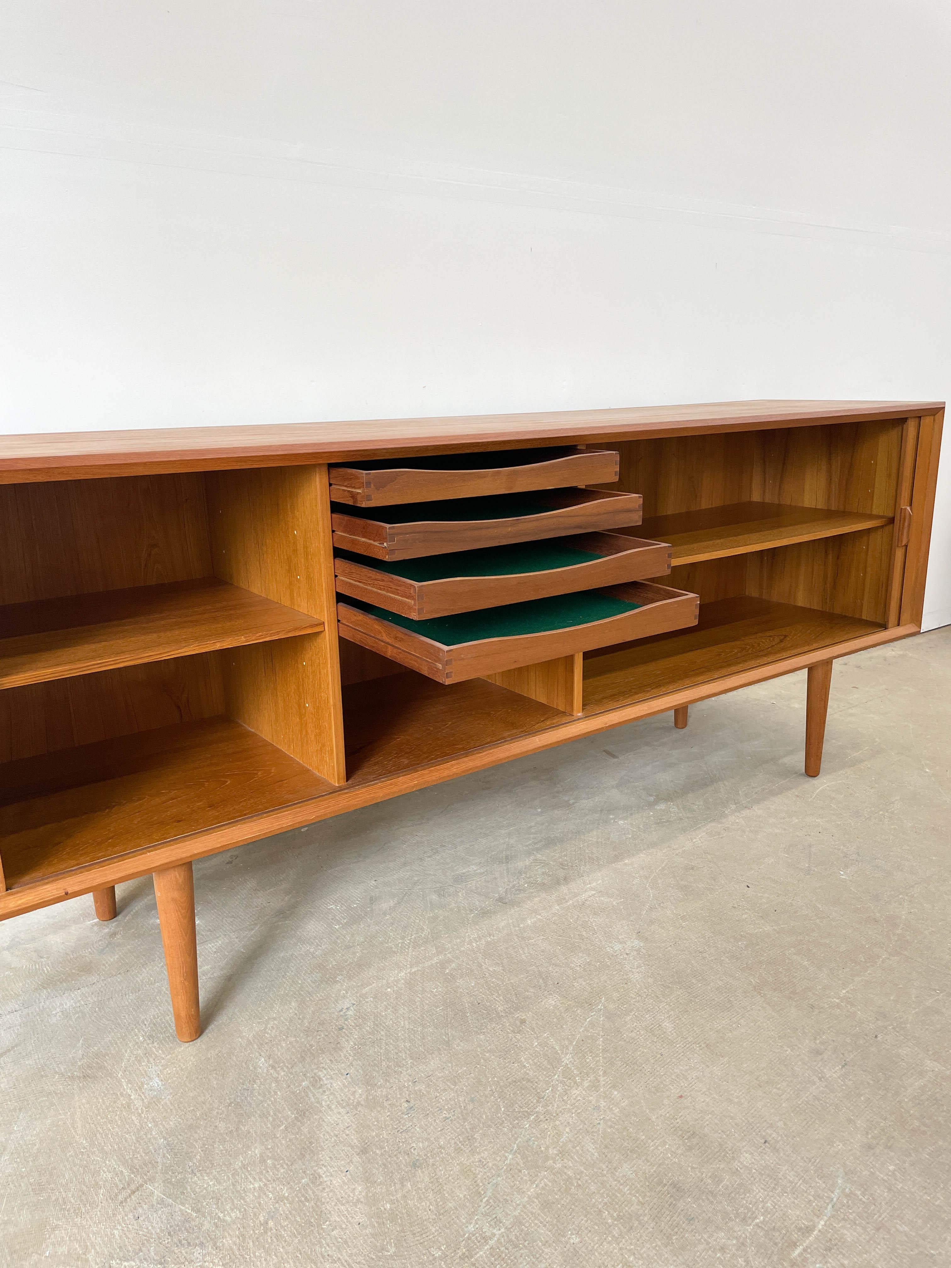 Teak Credenza by Svend Larsen for Faarup In Good Condition In Kalamazoo, MI