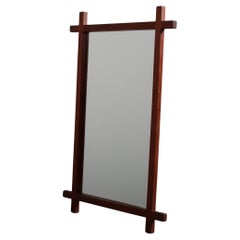 Teak Criss Cross Modernist Mirror