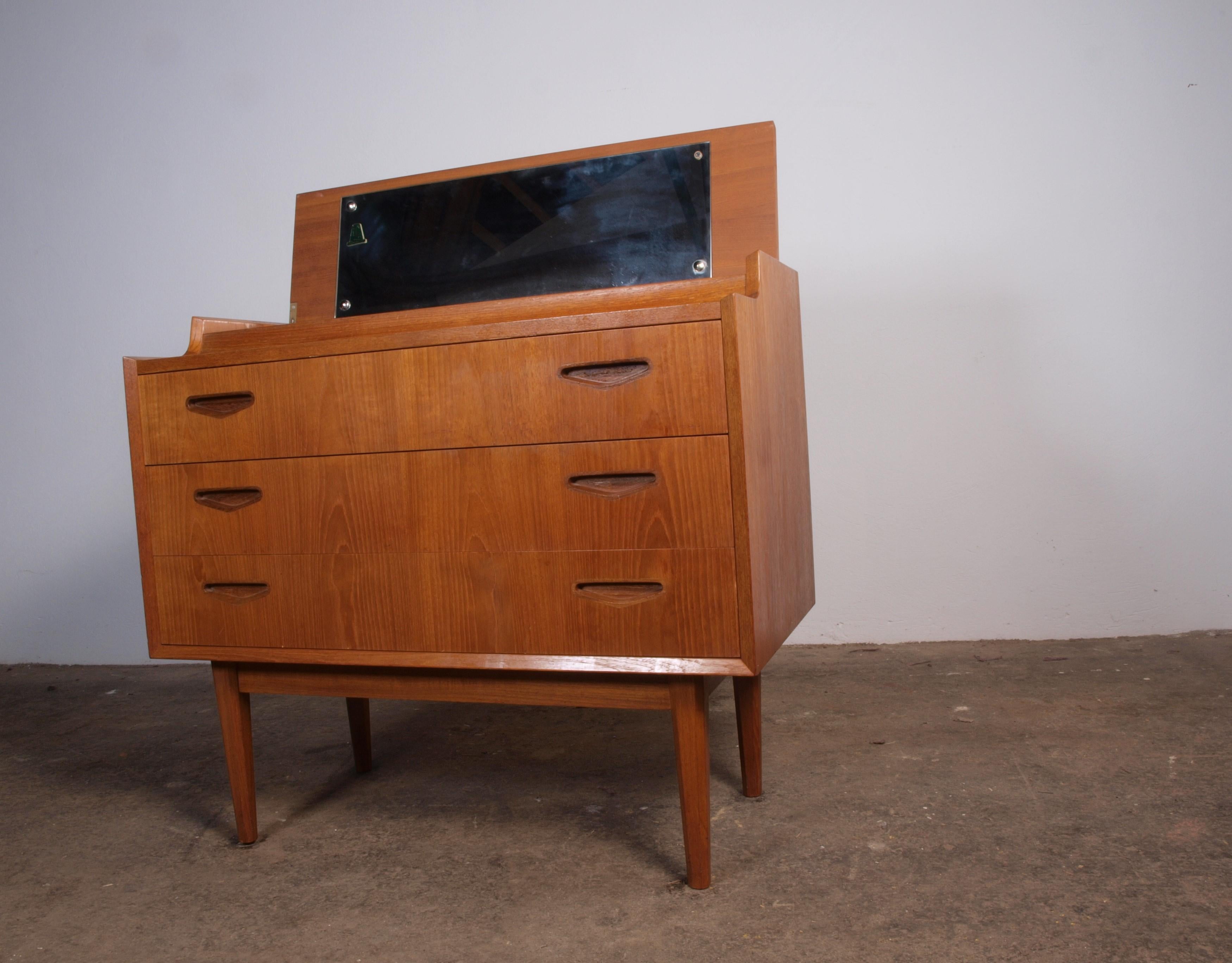 Teak Danish Cabinet with mirror, Dressing Table 5