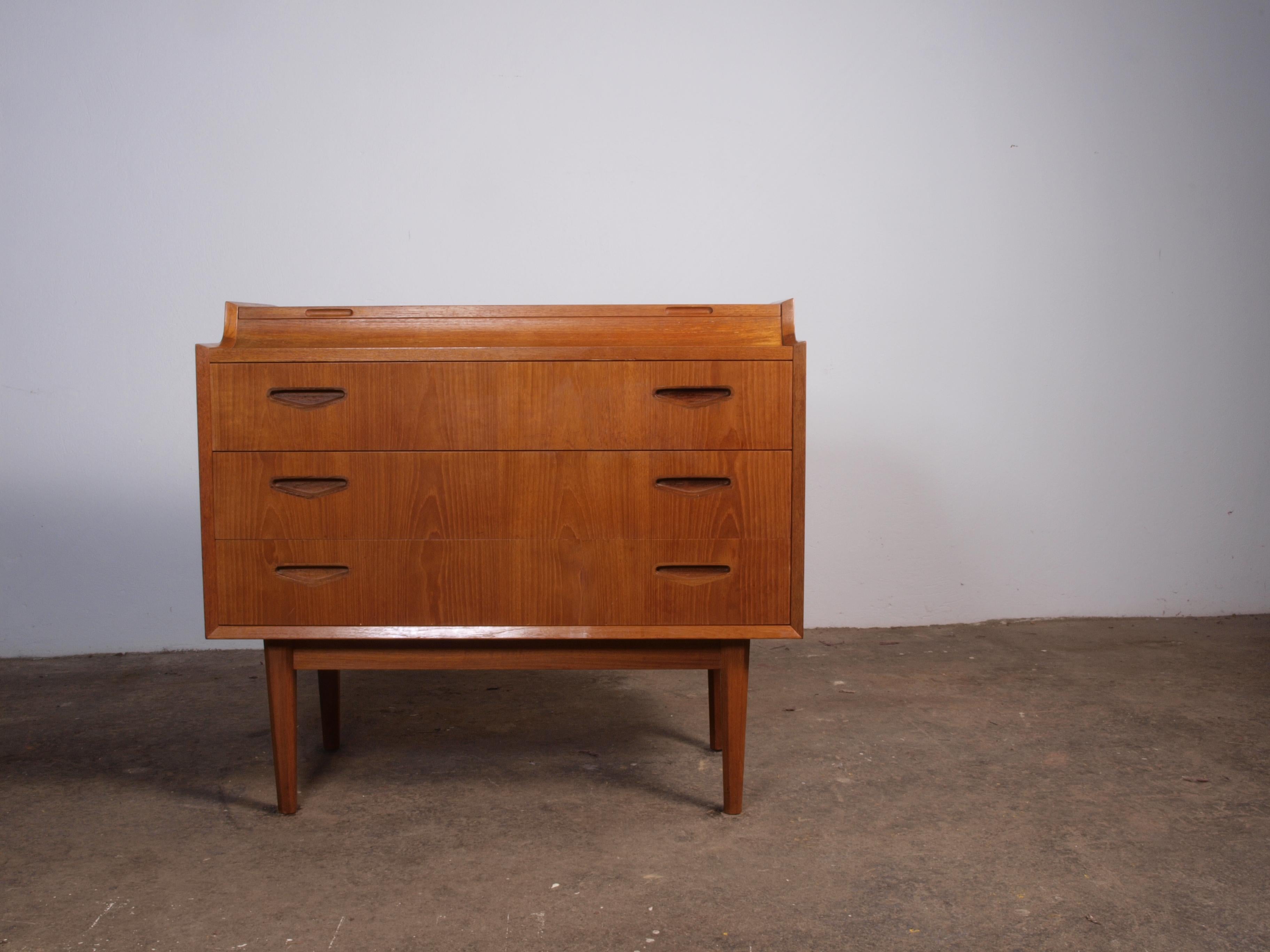 Mid-Century Modern Teak Danish Cabinet with mirror, Dressing Table For Sale