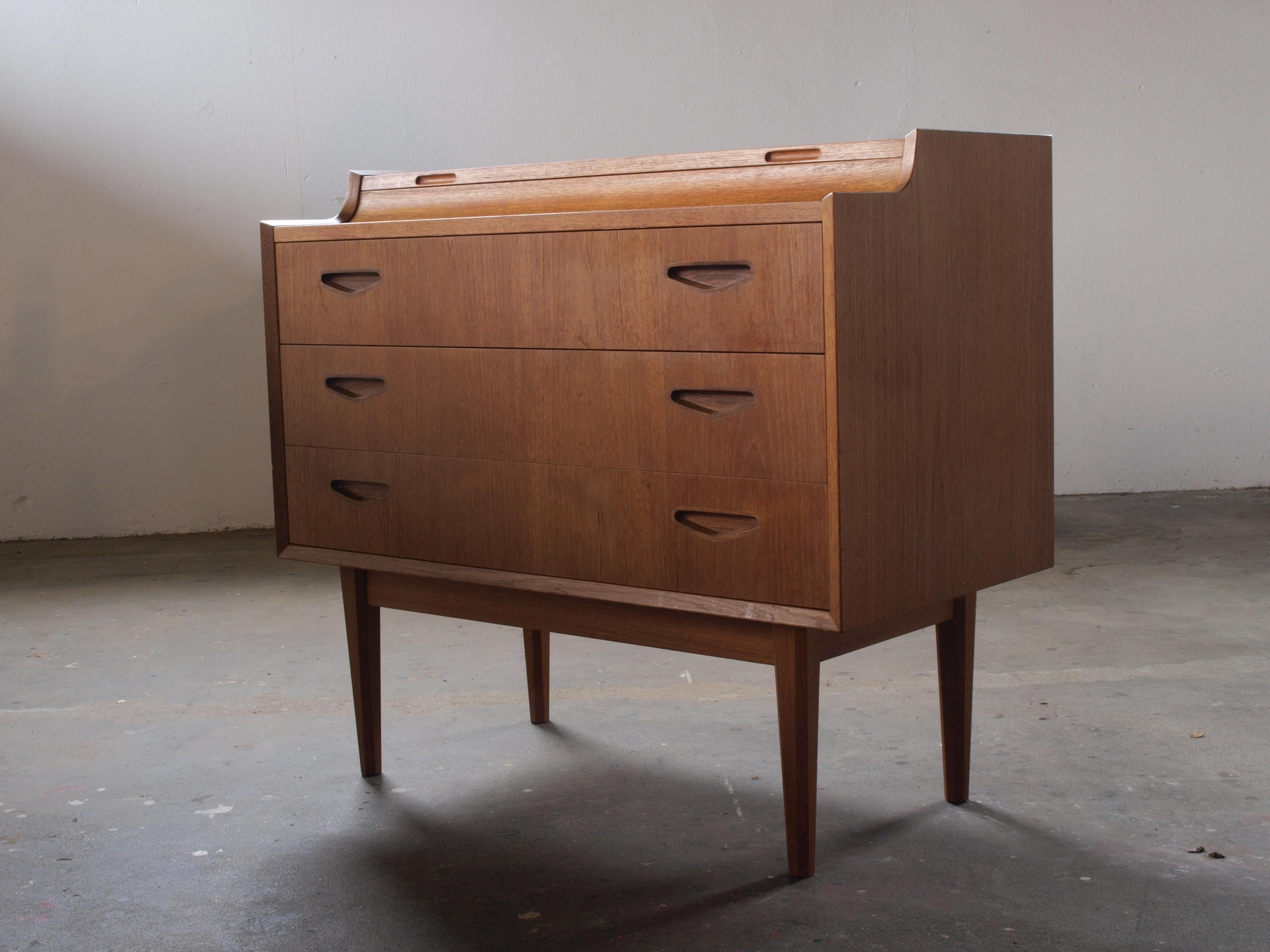 Mid-20th Century Teak Danish Cabinet with mirror, Dressing Table For Sale