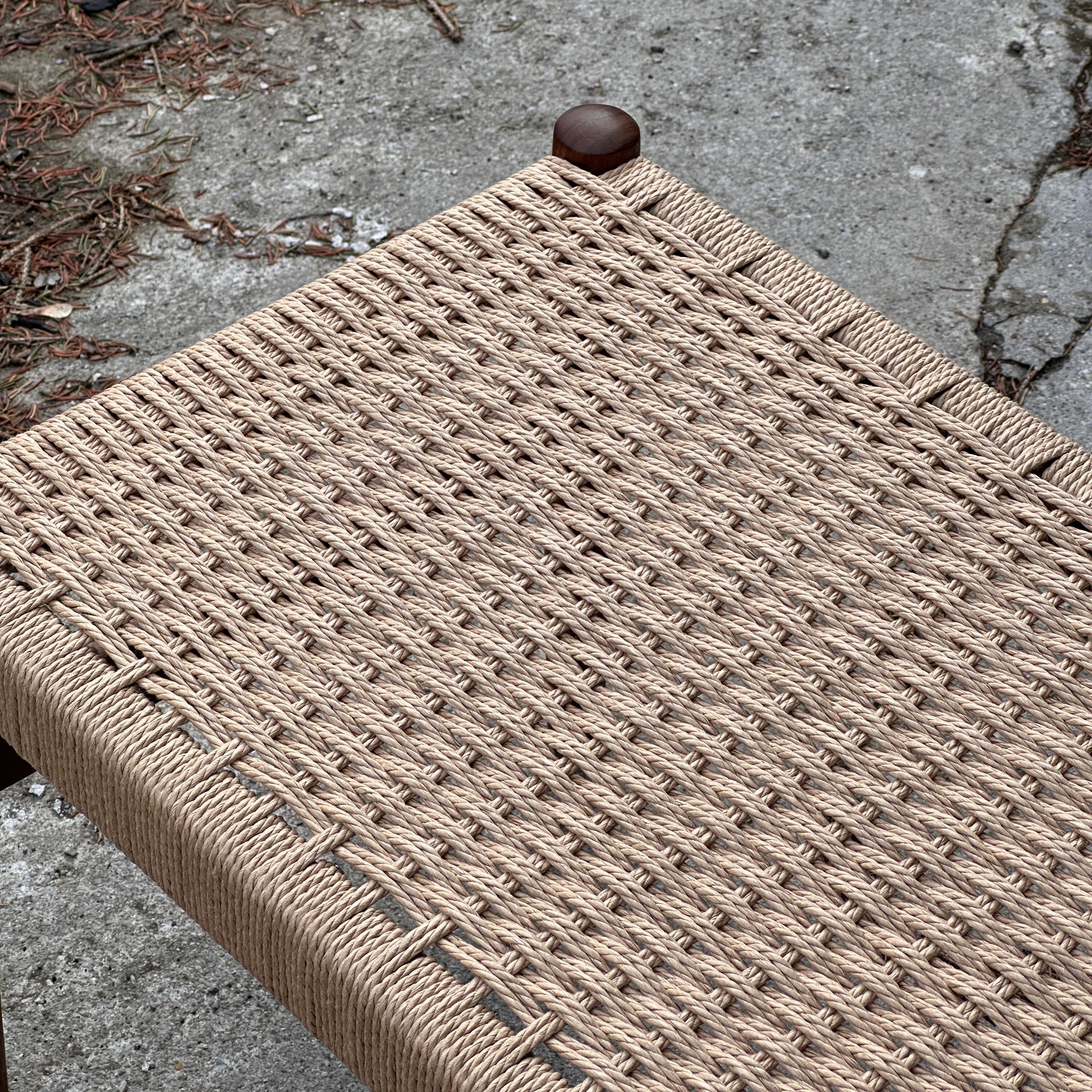 Danese Sgabello/optano in teak e corde danesi in vendita