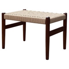 Teak & Danish Cord Stool/Ottoman
