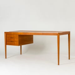 Teak Danish Desk by Erik Riisager Hansen for Haslev Møbelfabrik, 1950s