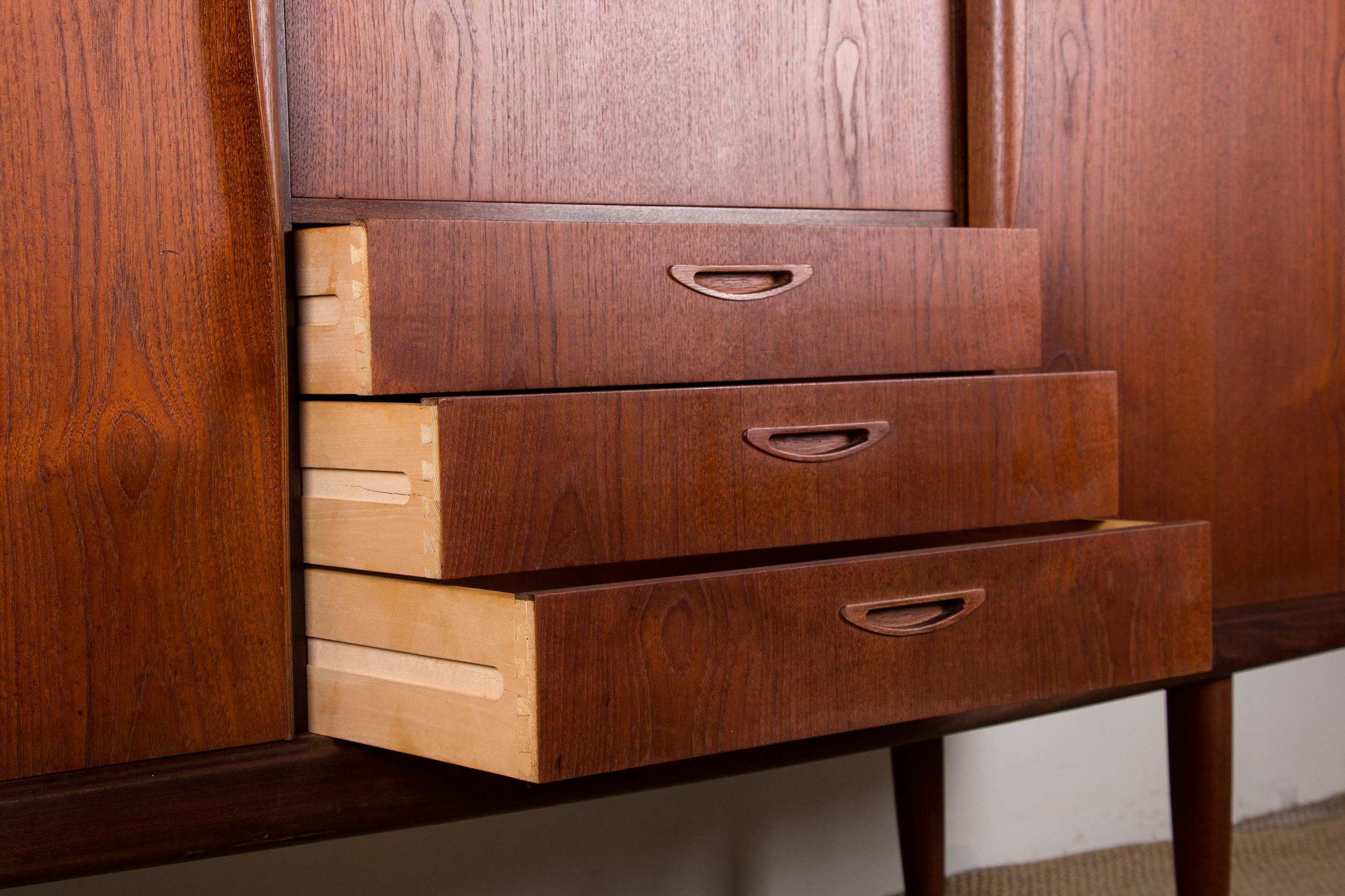 Mid-20th Century Teak Danish Highboard by Henry Walter Klein for Bramin, 1960