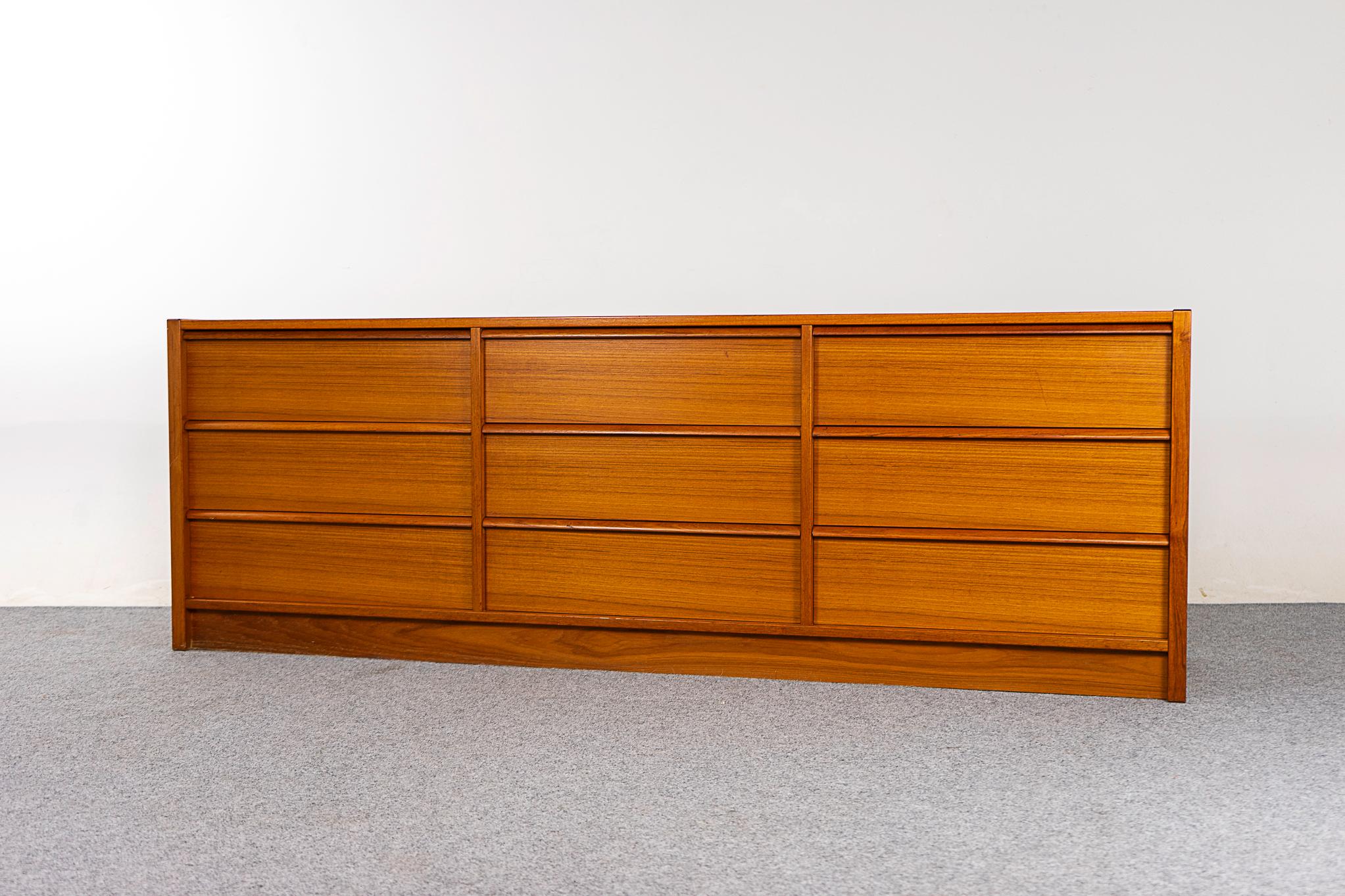 Teak Danish Long Low Dresser For Sale 3