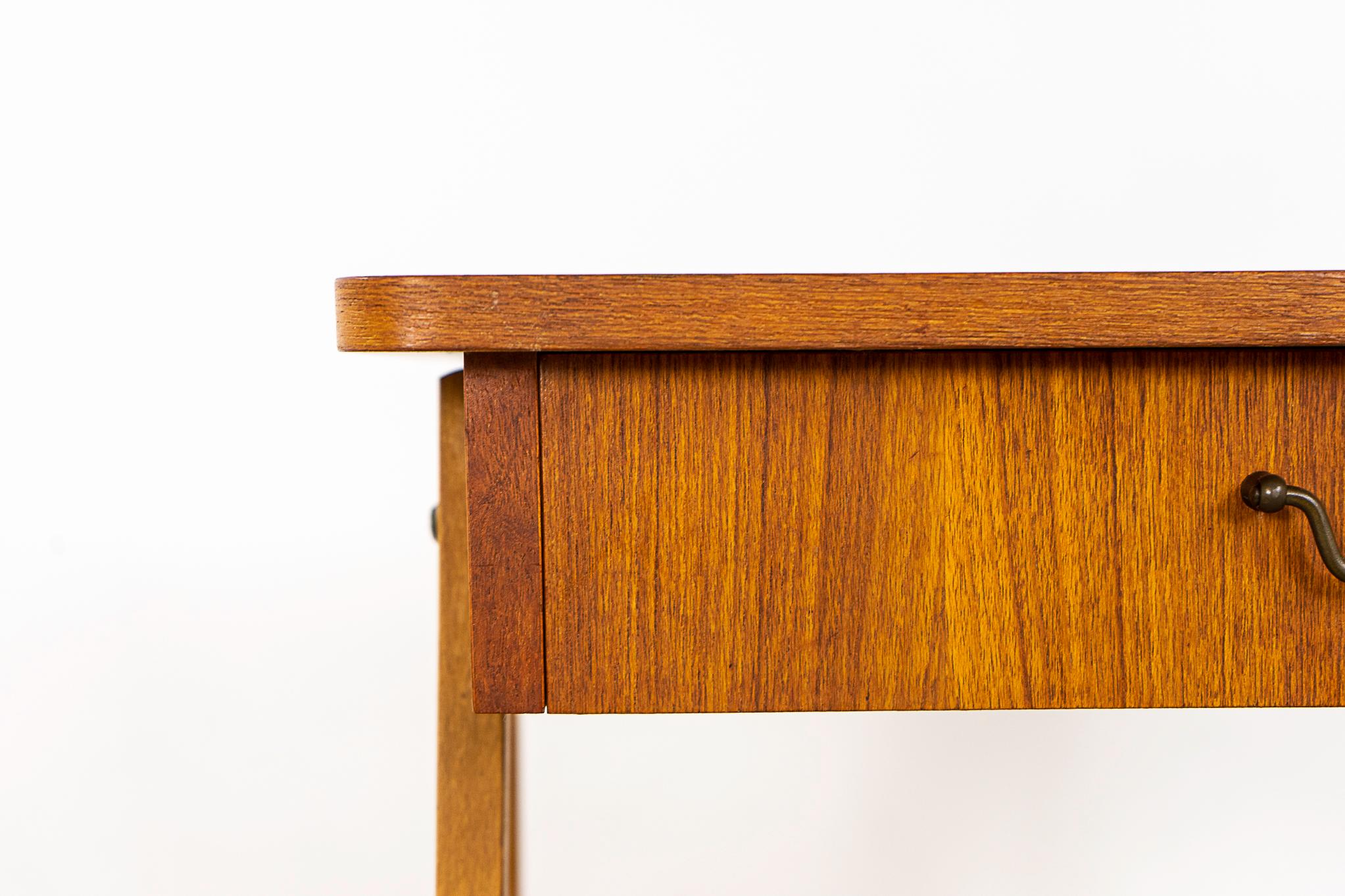 Veneer Teak Danish Mid-Century Bedside Table For Sale