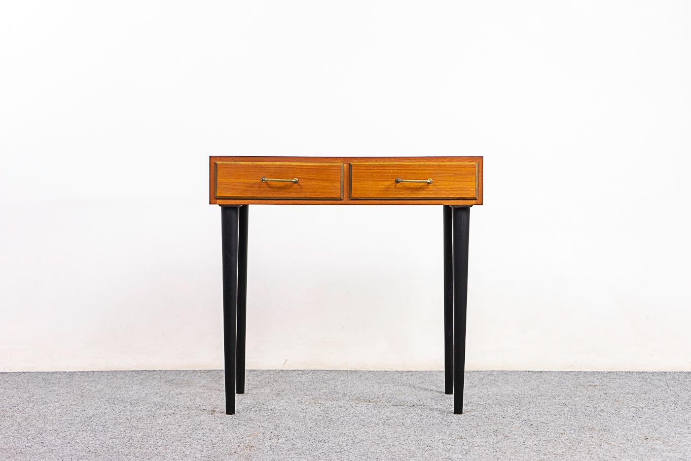 Teak Danish Mid-Century Bedside Table In Fair Condition For Sale In VANCOUVER, CA