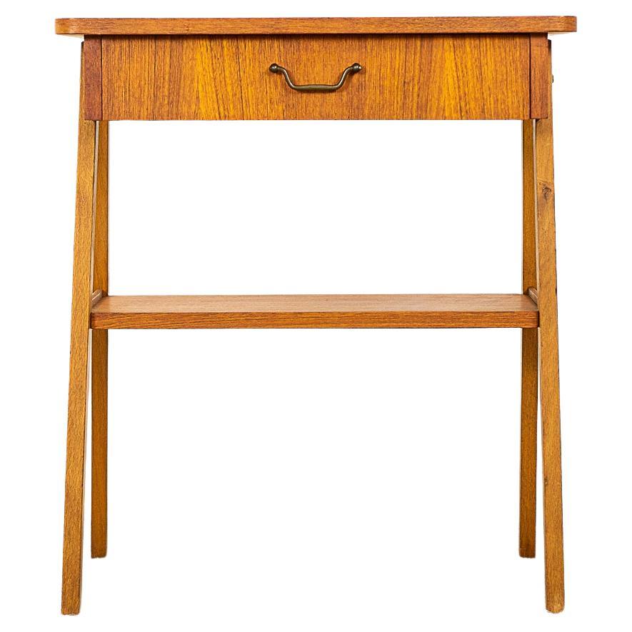 Teak Danish Mid-Century Bedside Table For Sale