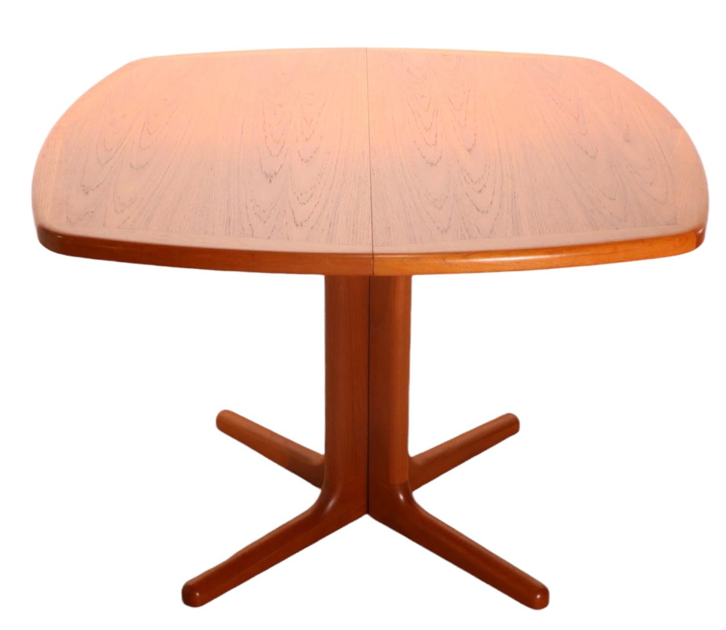 Teak Danish Mid Century Dining Table by Edvard Valentinsen w Leaf, ca. 1960's In Good Condition In New York, NY