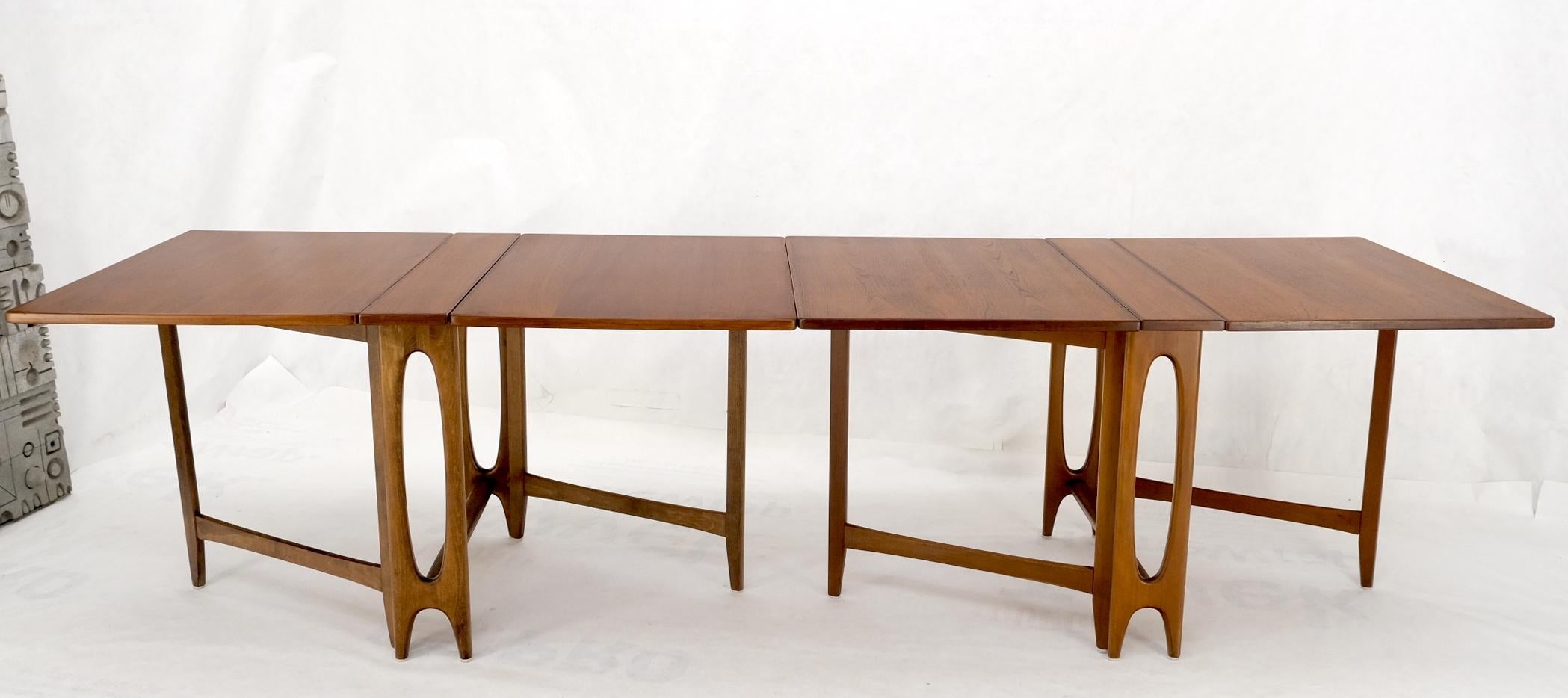 Teak Danish Mid-Century Modern Banquet Dining Gate Leg Maria Table 2pcs MINT! For Sale 11