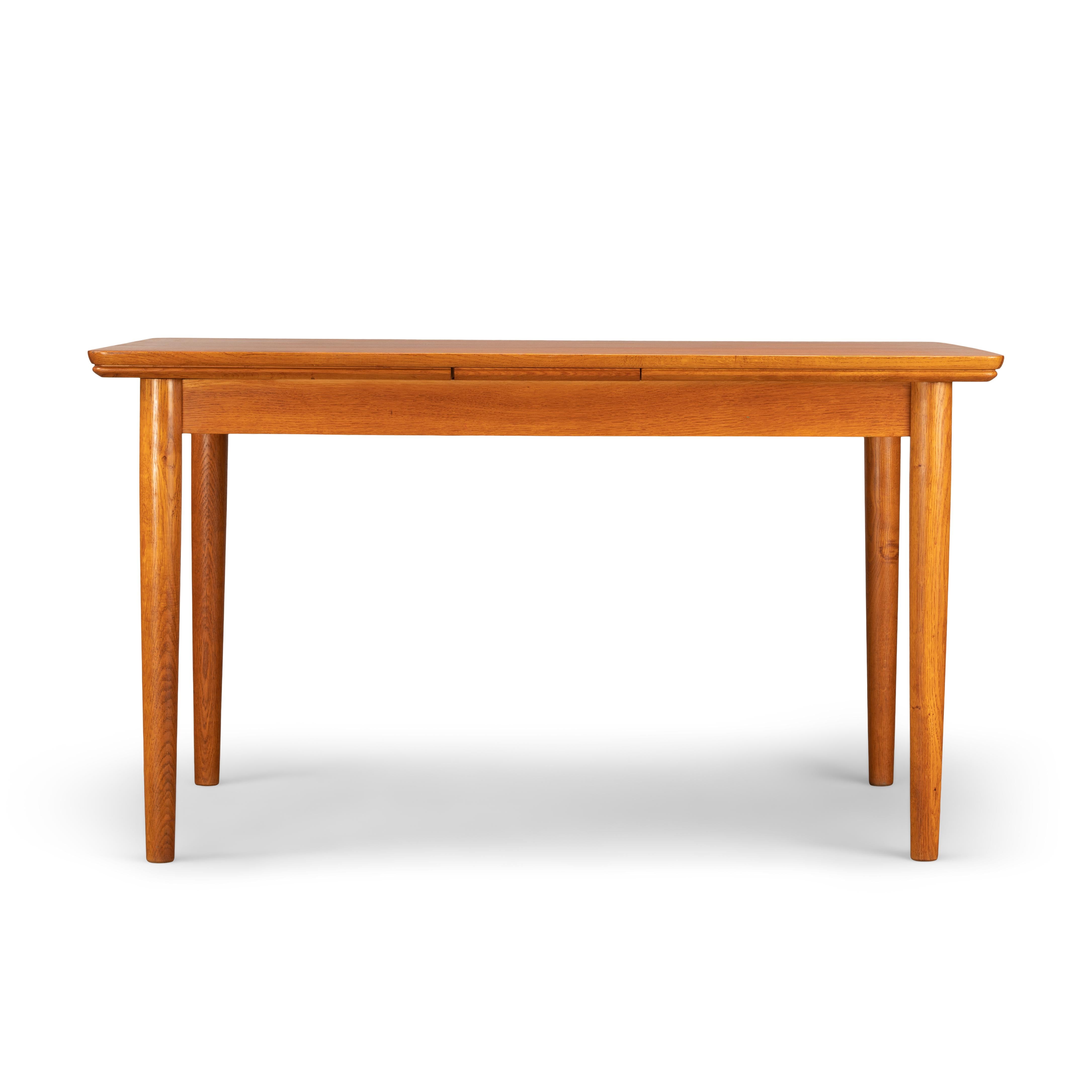 Veneer Teak Danish Mid-Century Modern Extendable Dining Table, 1960s For Sale