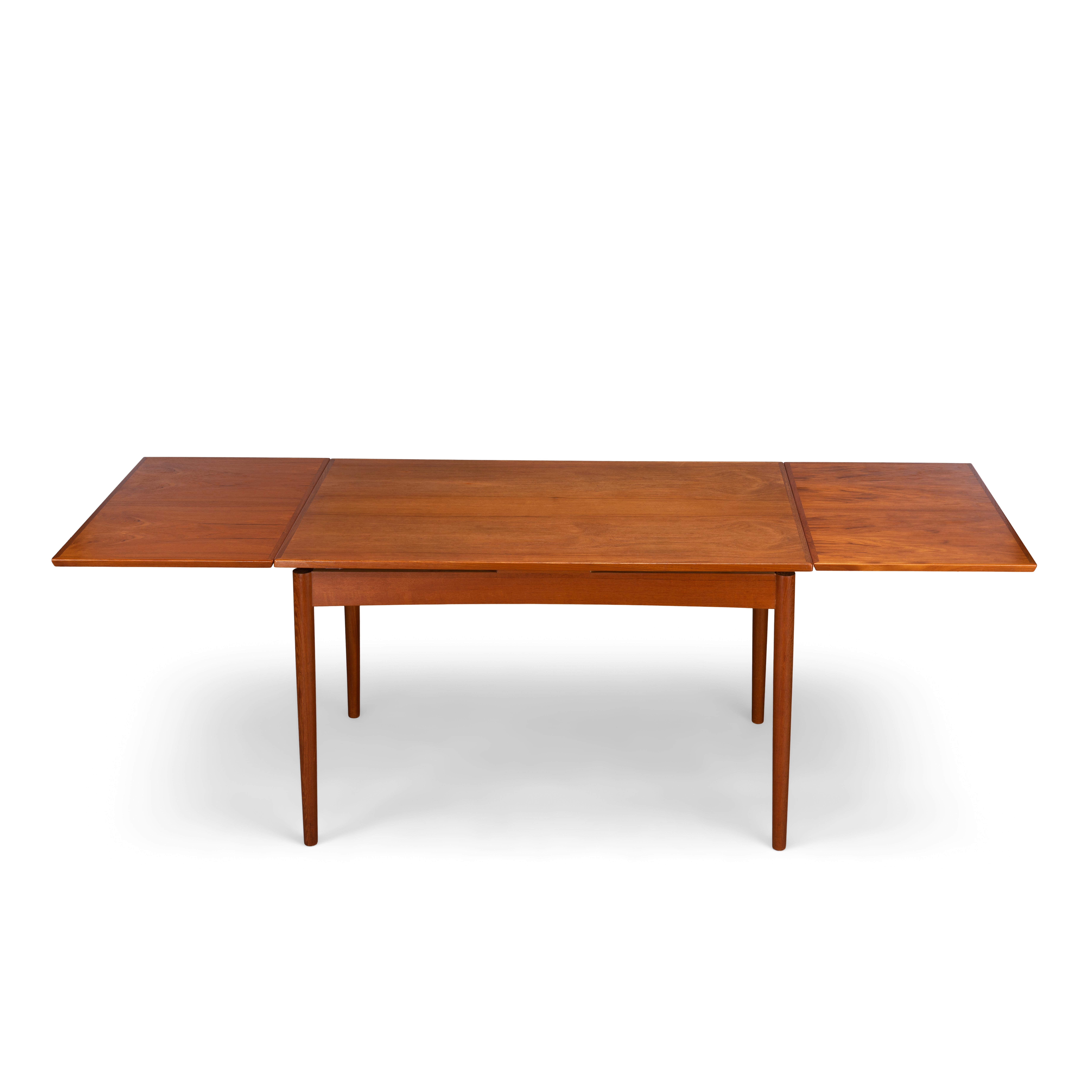 Veneer Teak Danish Mid-Century Modern Extendable Dining Table, 1960s