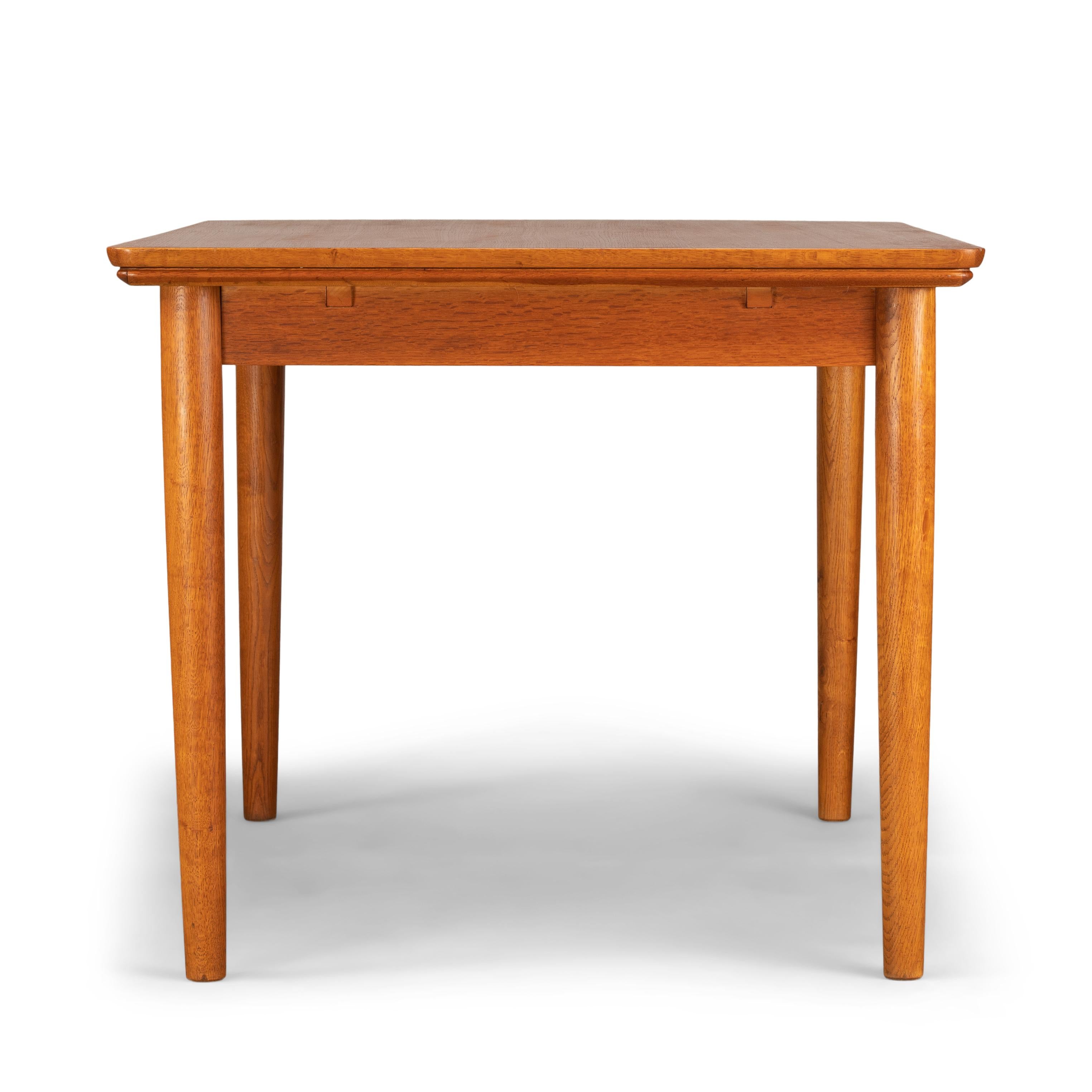 Veneer Teak Danish Mid-Century Modern Extendable Dining Table, 1960s For Sale