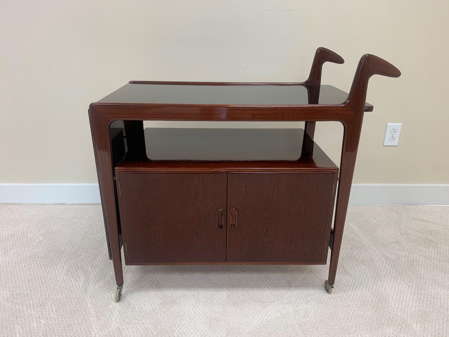 Teak Danish Modern Bar or Tea Cart by Falster In Excellent Condition In Bernville, PA