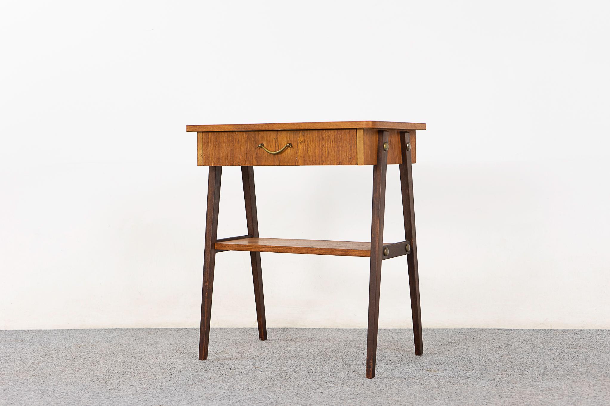 Teak Danish Modern Bedside Table For Sale 2