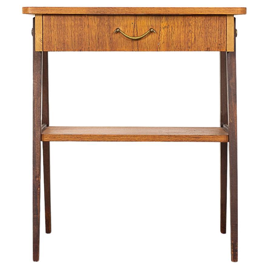 Teak Danish Modern Bedside Table For Sale