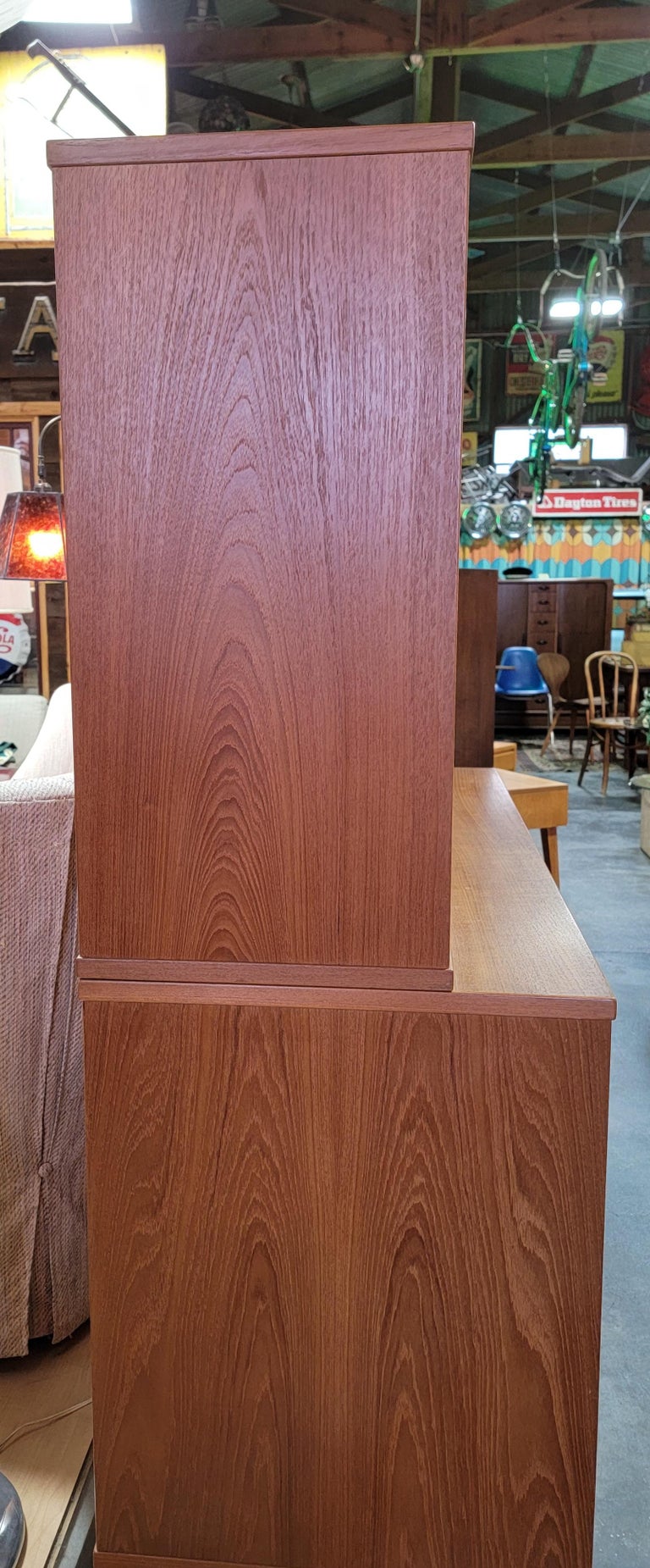 Teak Danish Modern Credenza / China / Display For Sale