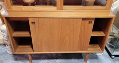 Teak Danish Modern Credenza / China Cabinet / Display Cabinet