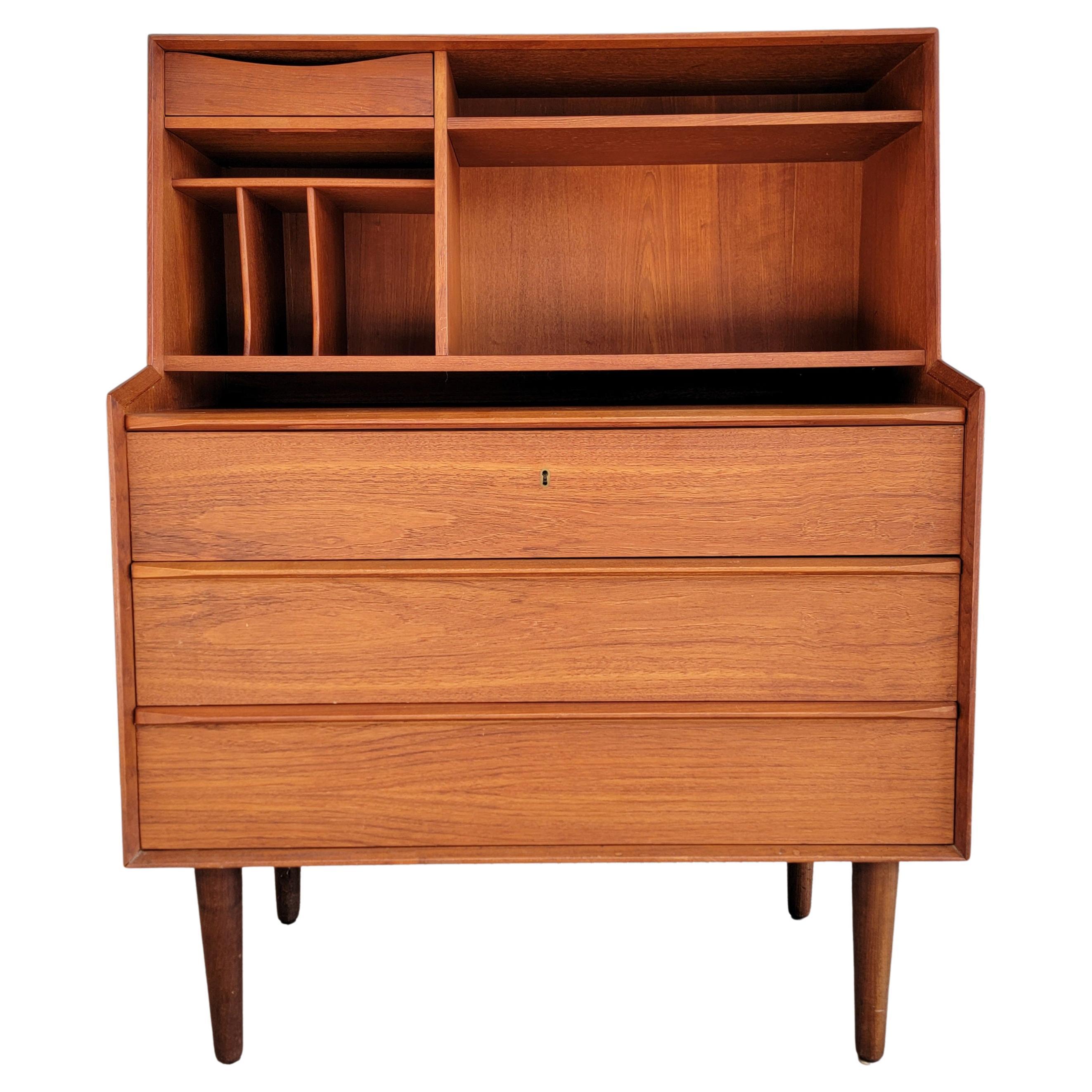 Teak Danish Modern Desk / Secretary For Sale