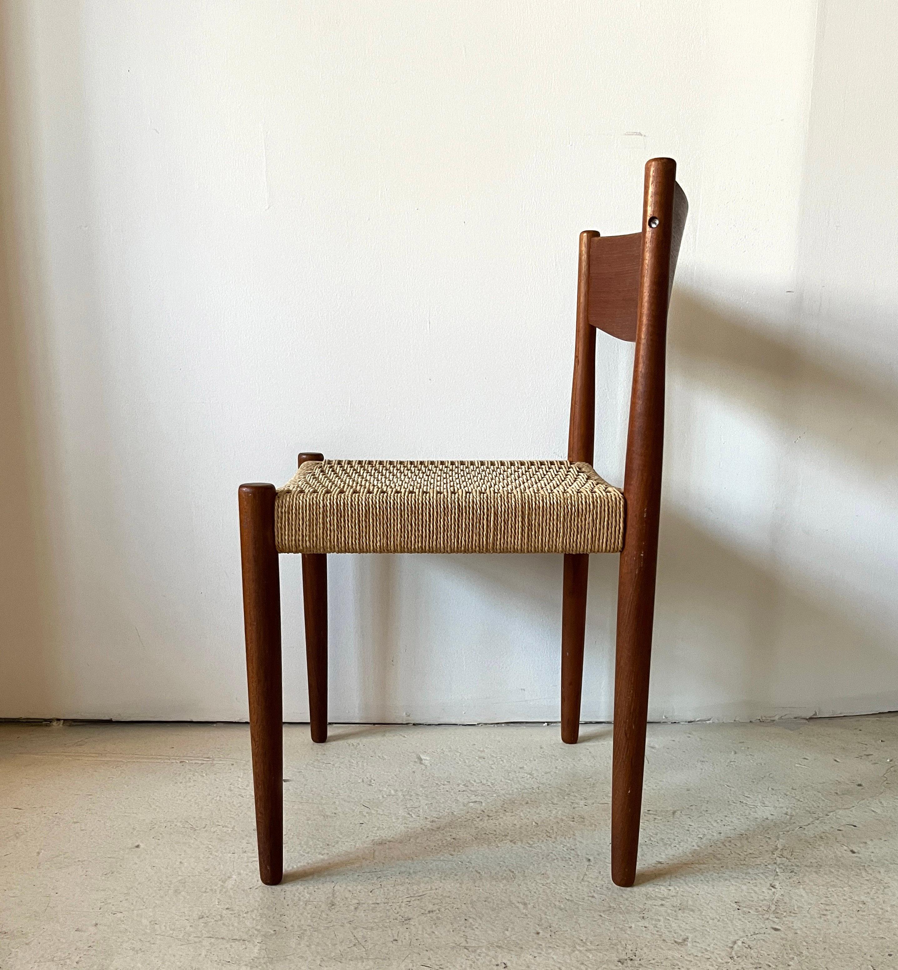 Mid-20th Century Teak Danish Modern Dining Chair by Poul Volther for Frem Røjle  For Sale