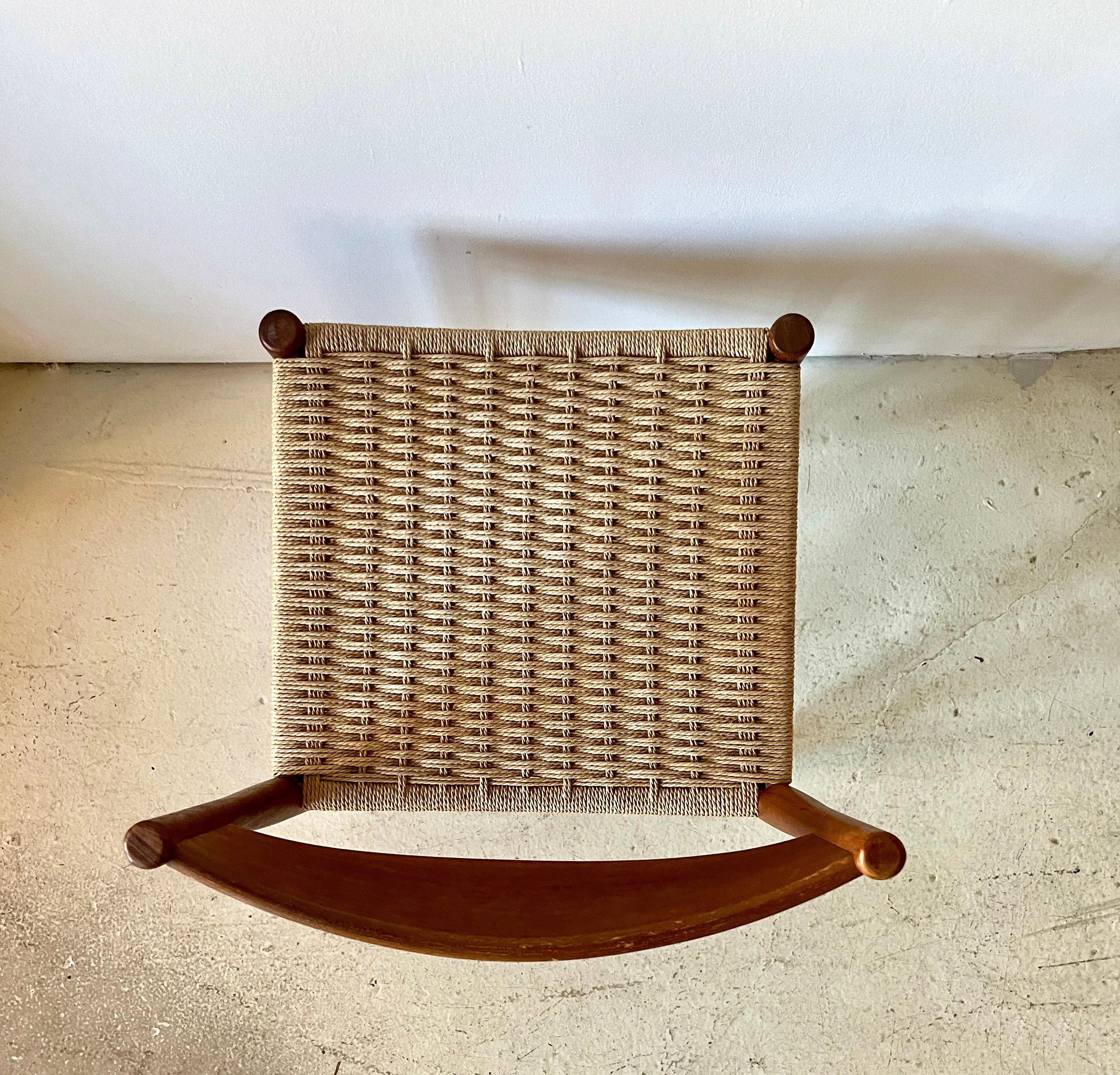 Rope Teak Danish Modern Dining Chair by Poul Volther for Frem Røjle  For Sale