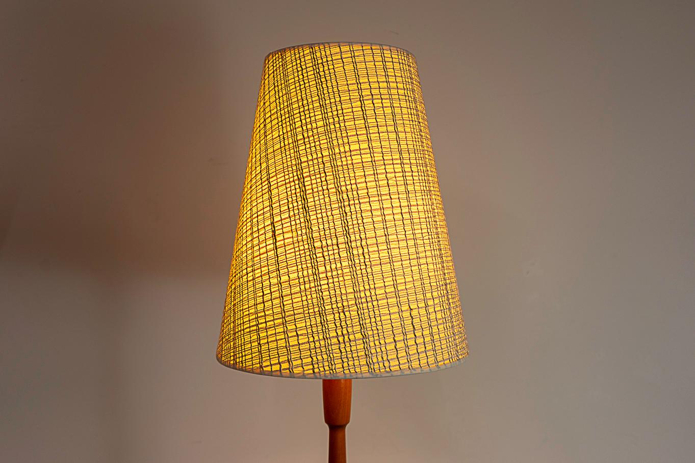 Teak Danish Modern Floor Lamp with Table For Sale 5