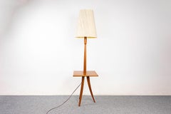 Teak Danish Modern Floor Lamp with Table