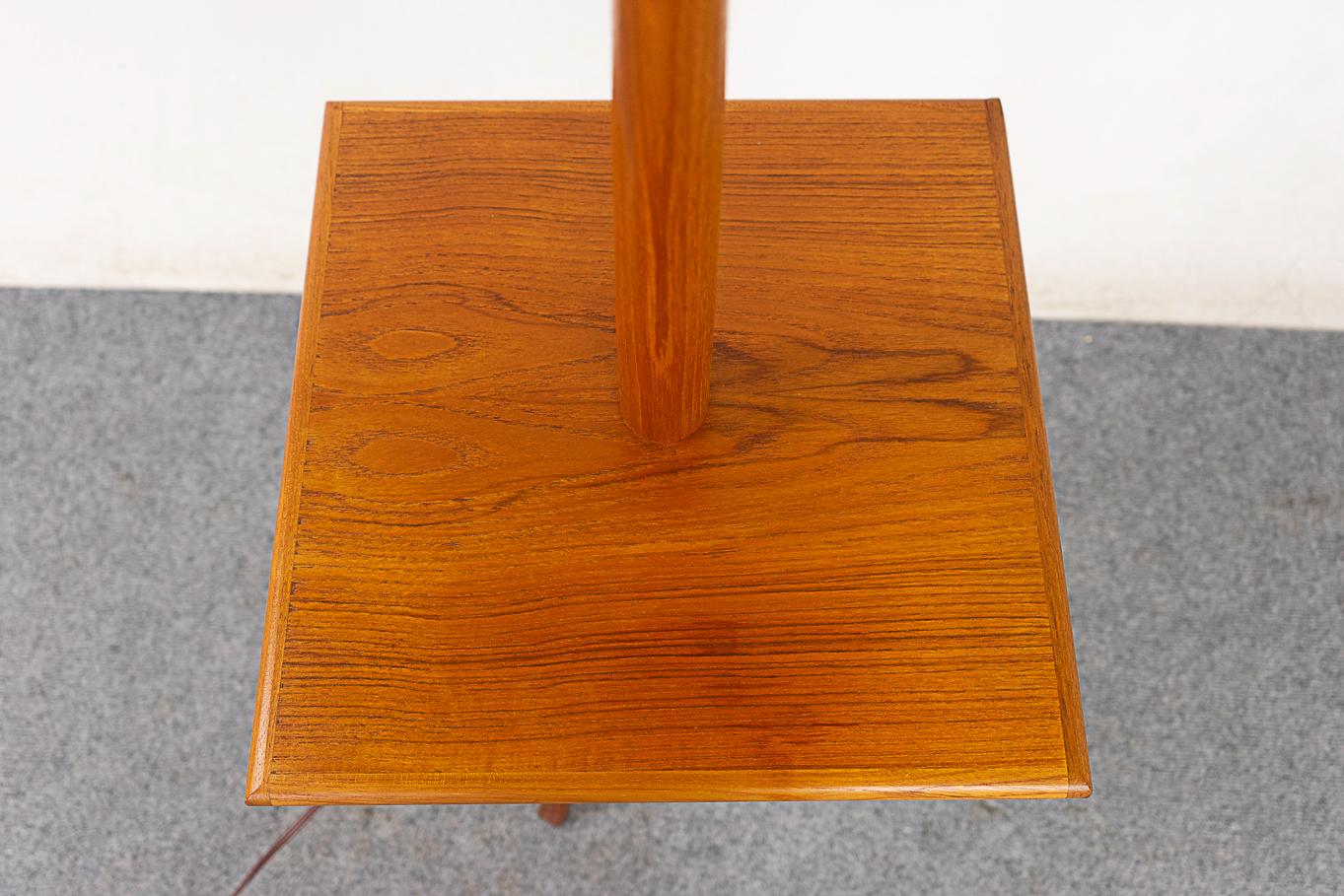 Scandinavian Modern Teak Danish Modern Floor Lamp with Table For Sale