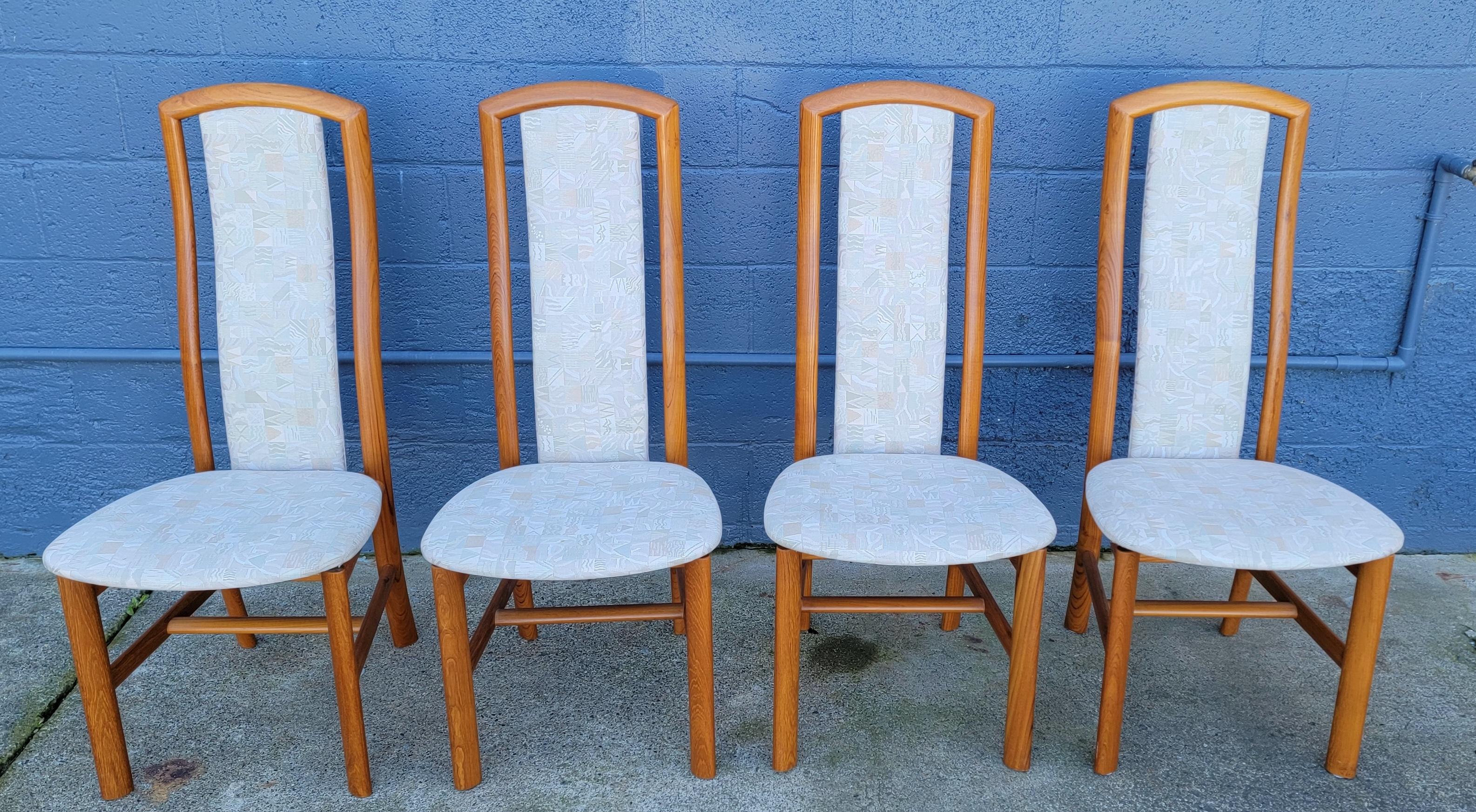 Teak Danish Modern High Back Dining Chairs by Skovby Mobelfabrik 9