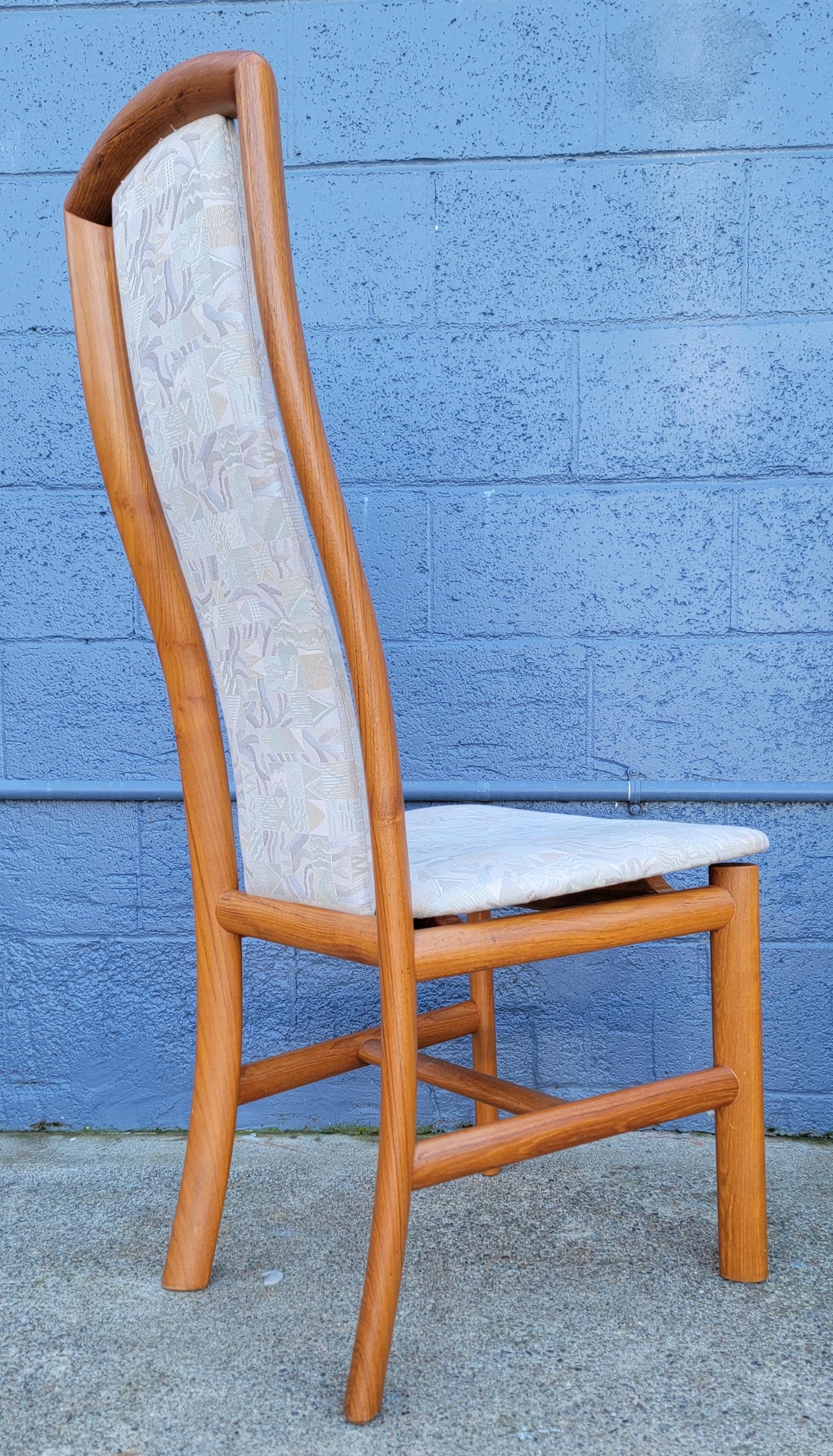 Teak Danish Modern High Back Dining Chairs by Skovby Mobelfabrik In Good Condition In Fulton, CA