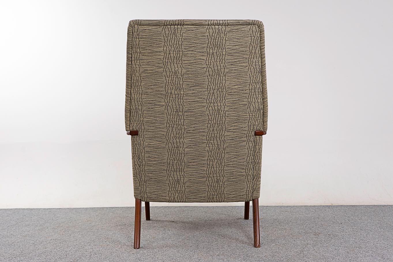 Teak Danish Modern High Back Lounge Chair For Sale 5