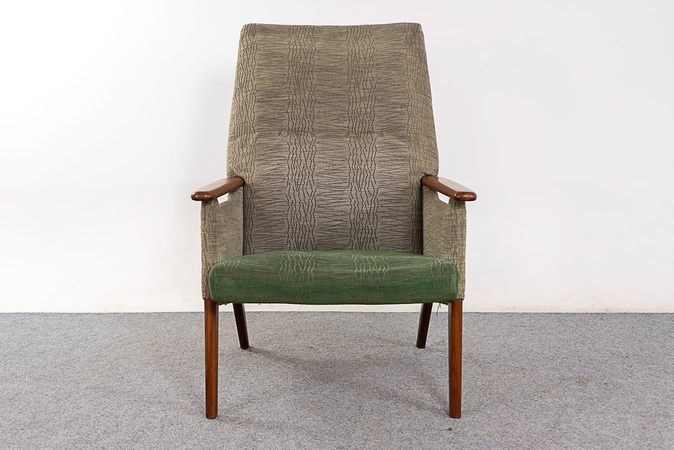 Teak Danish Modern High Back Lounge Chair For Sale 2