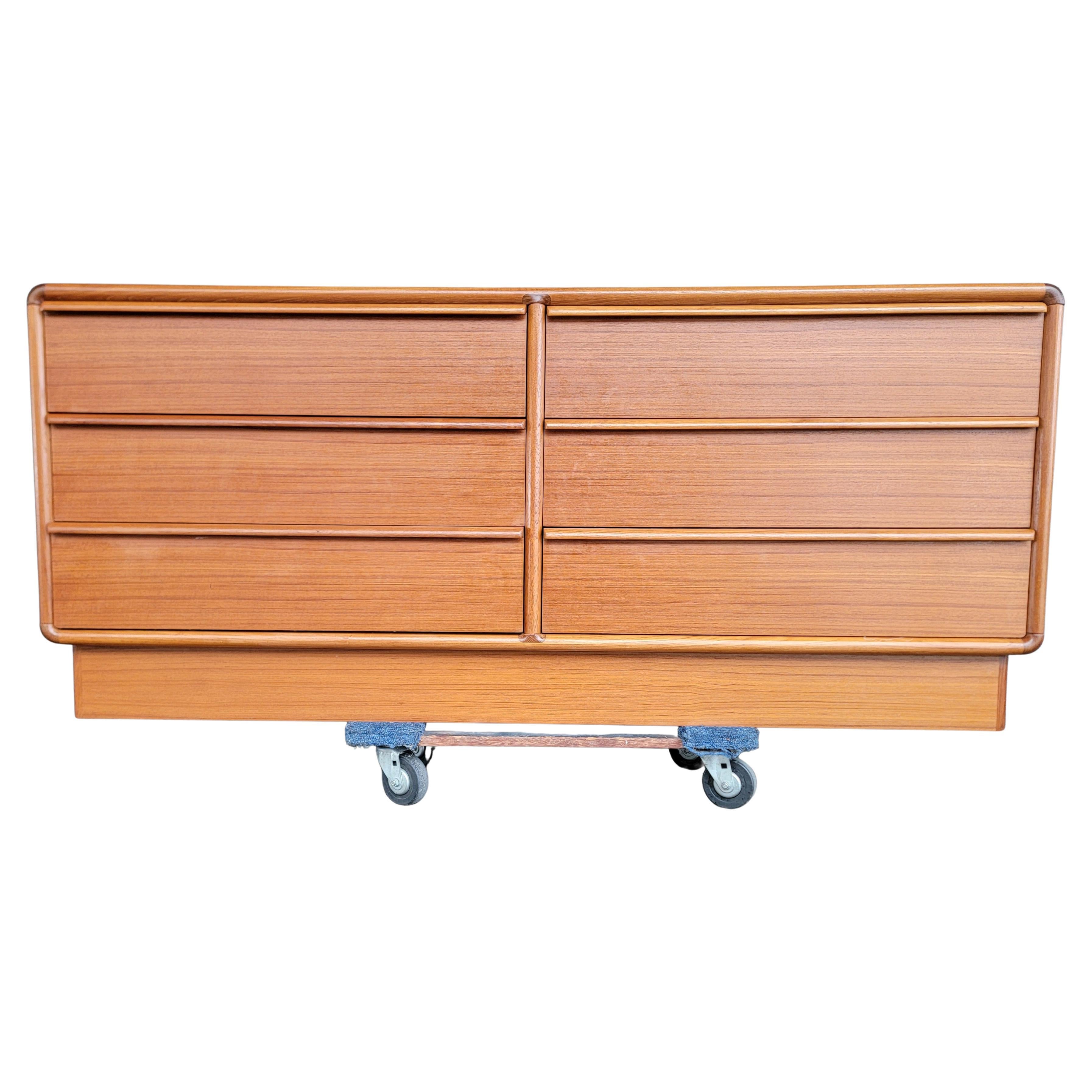 Teak Danish Modern Low Dresser For Sale